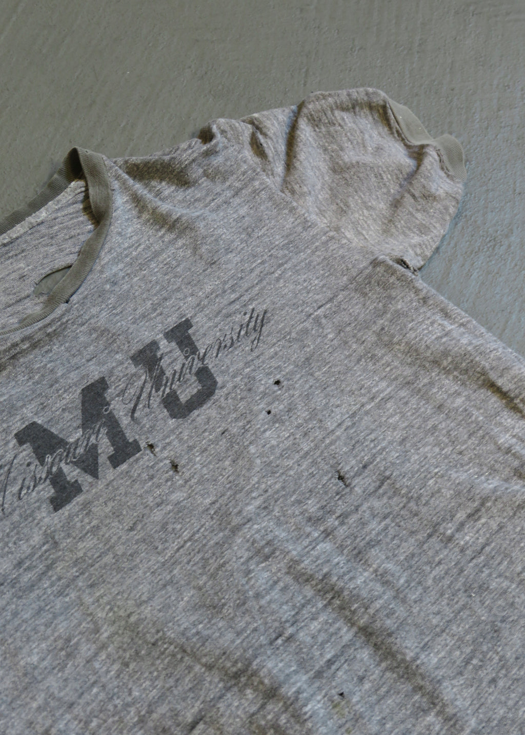1970s Missouri University Thrashed Ringer T-Shirt | M