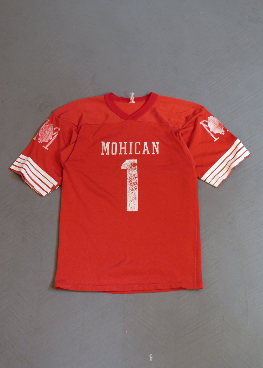 1970s Mohican #1 Nylon Blend Red Football Jersey