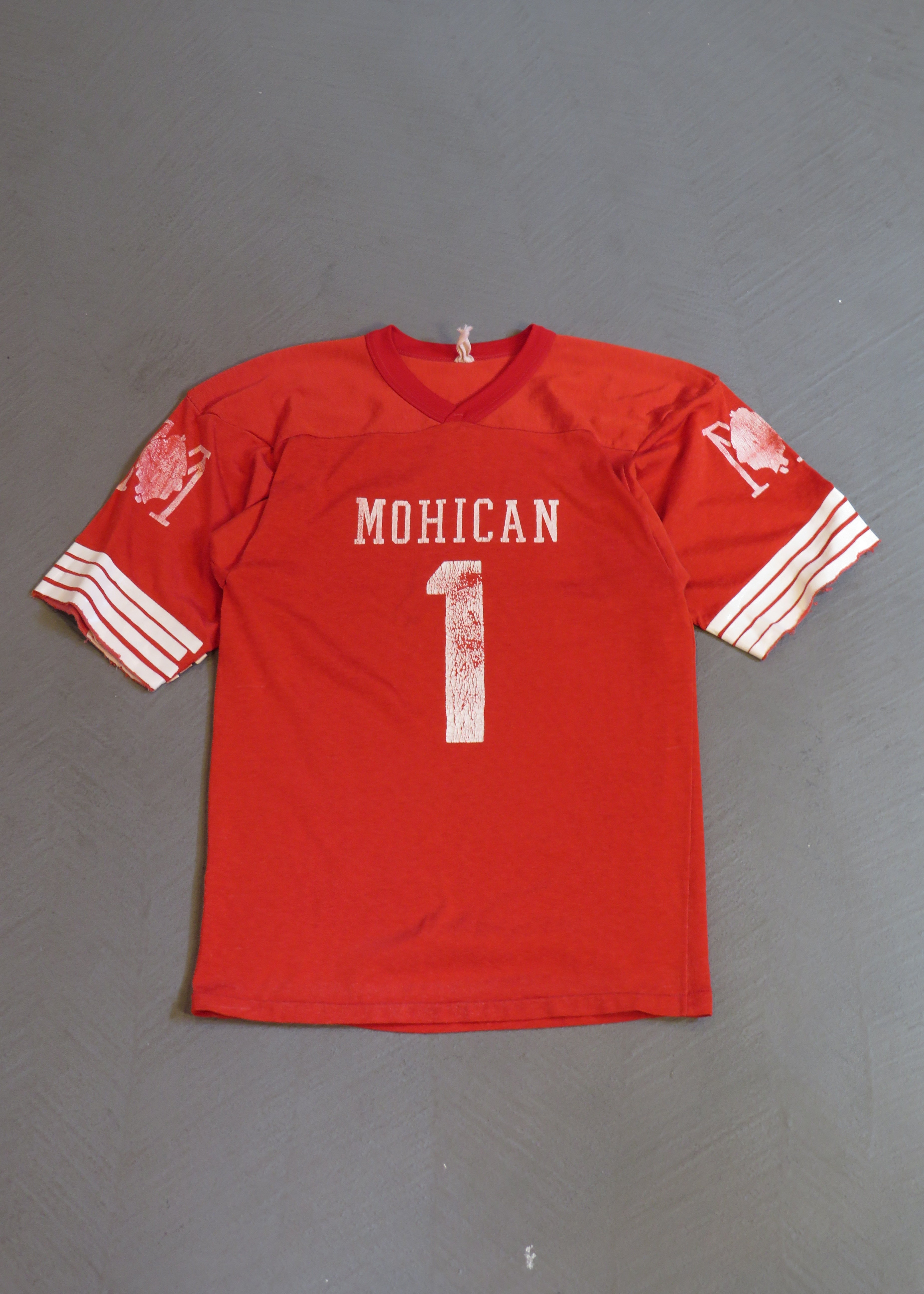 1970s Mohican #1 Nylon Blend Red Football Jersey