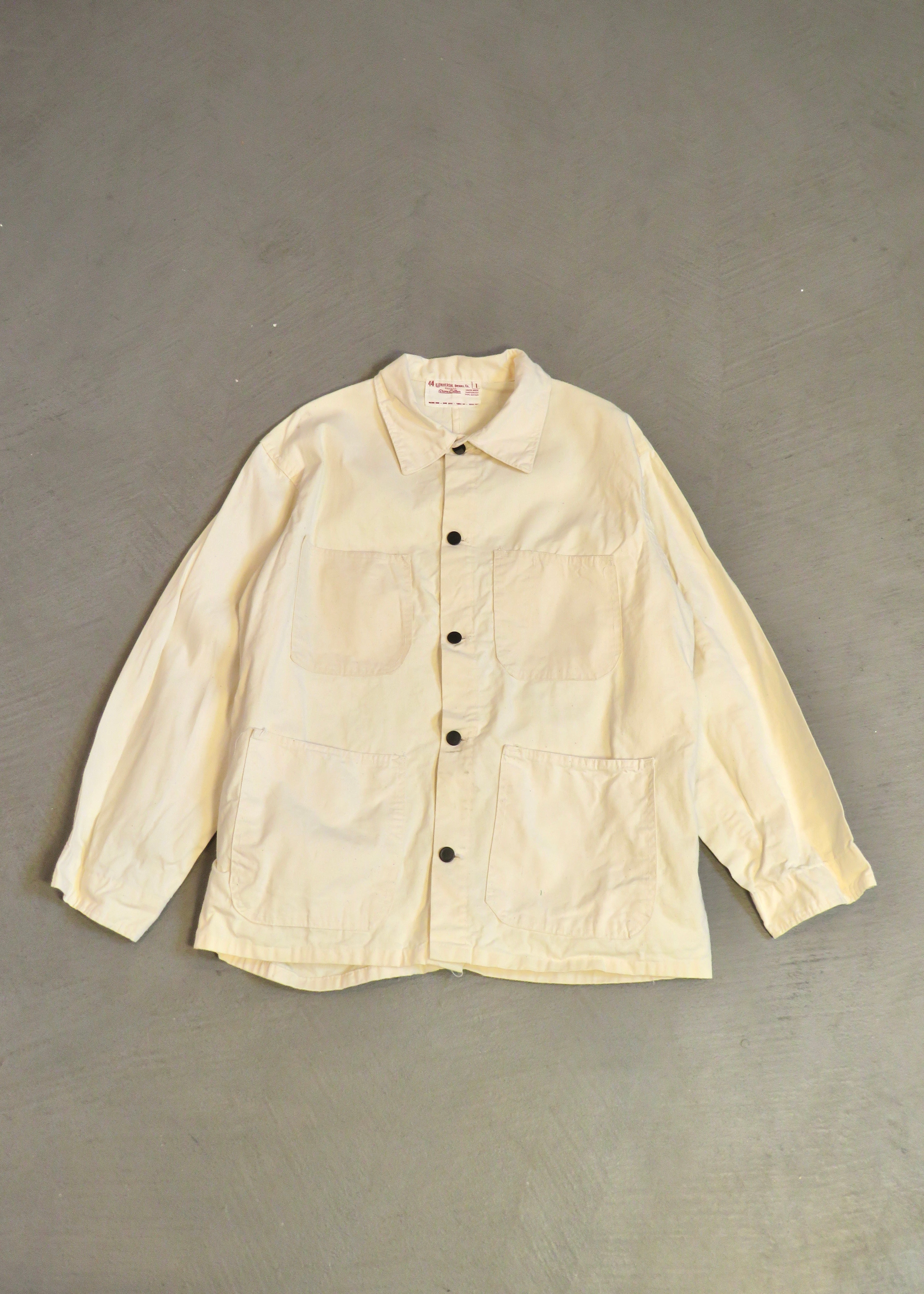 1960s Universal Overall Co Stone Cutter White Chore Jacket