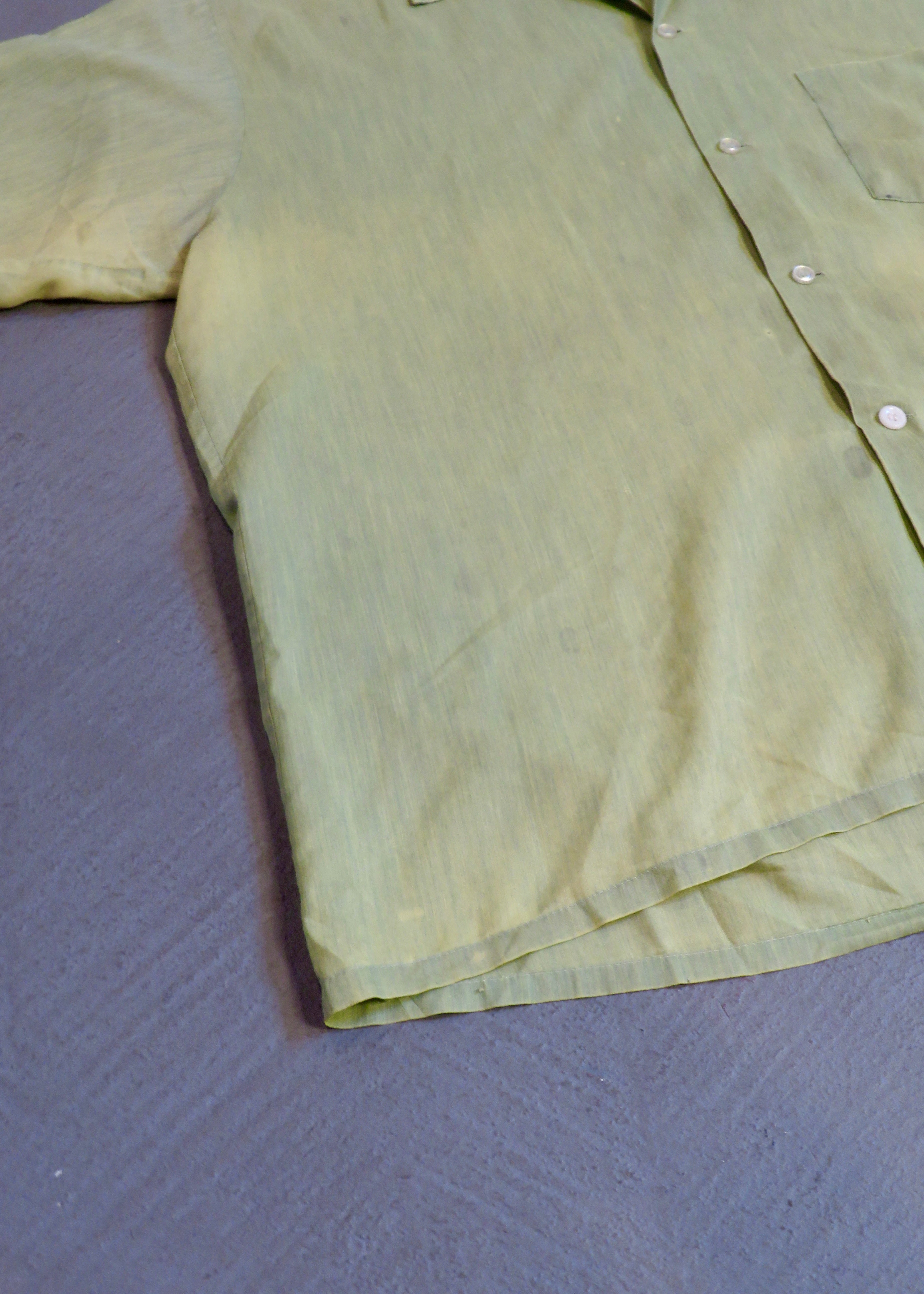 1960s Pea Green Camp Collar Shirt