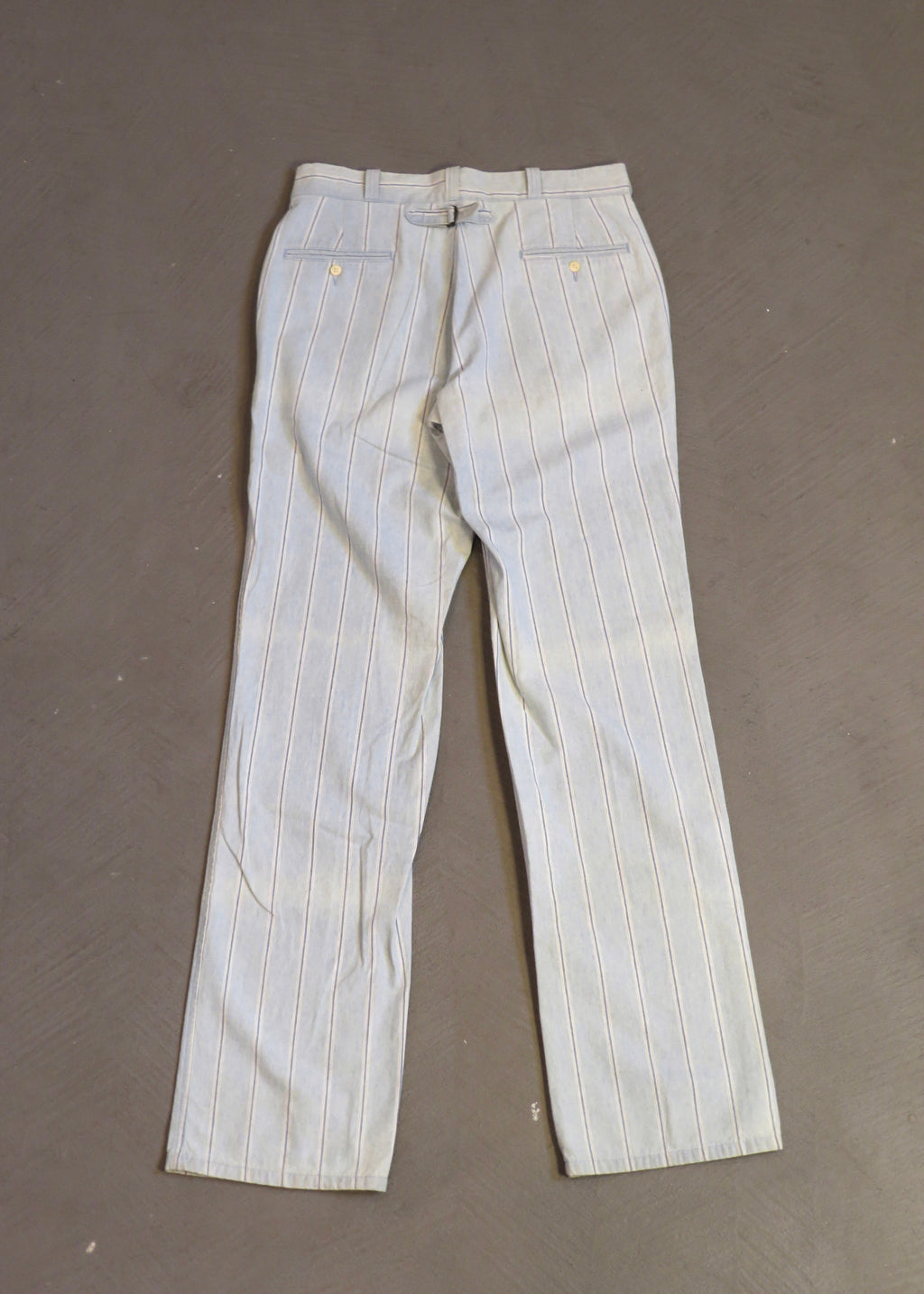 1980s Polo Ralph Lauren Chambray Stripe Trousers
