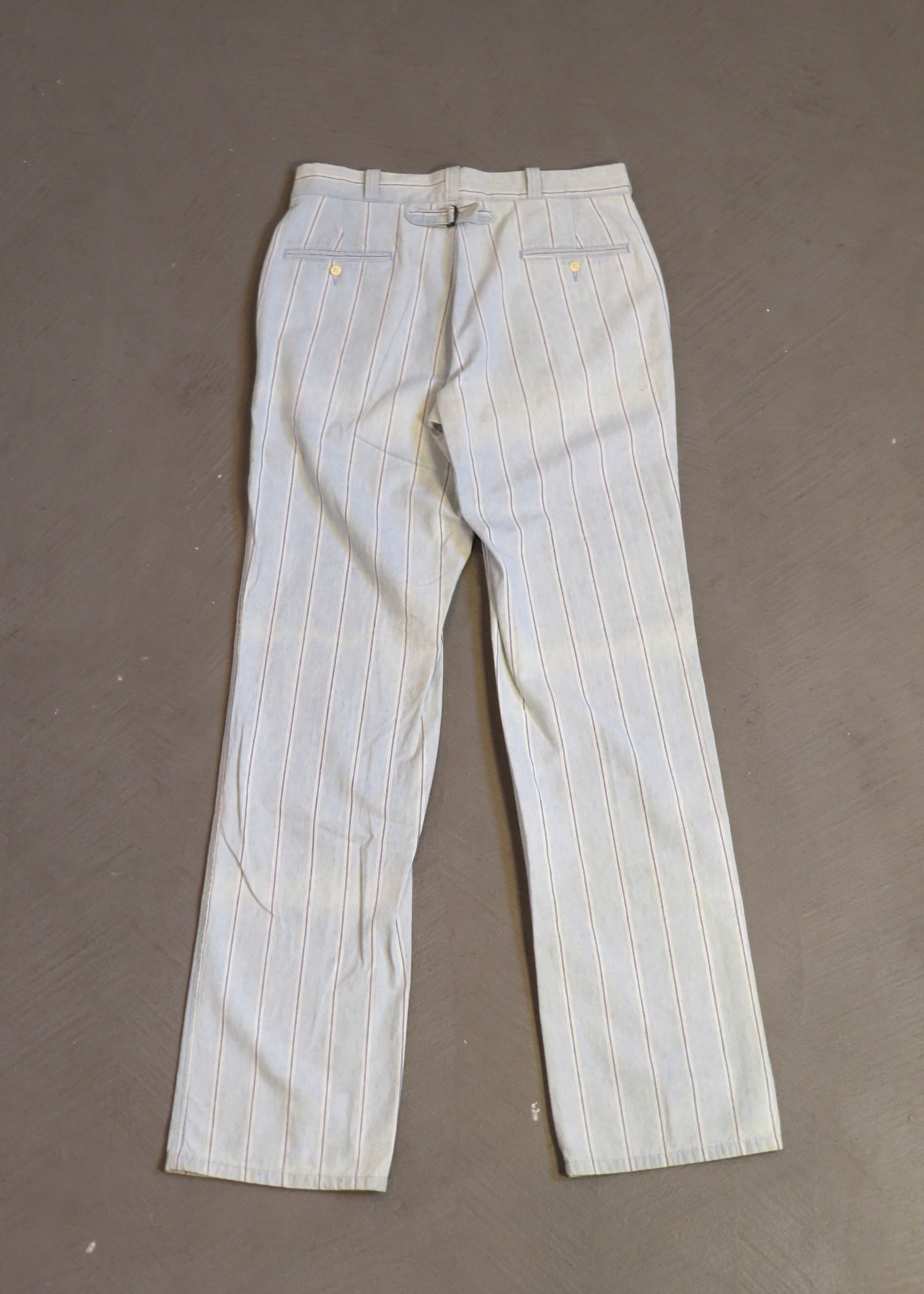 1980s Polo Ralph Lauren Chambray Stripe Trousers