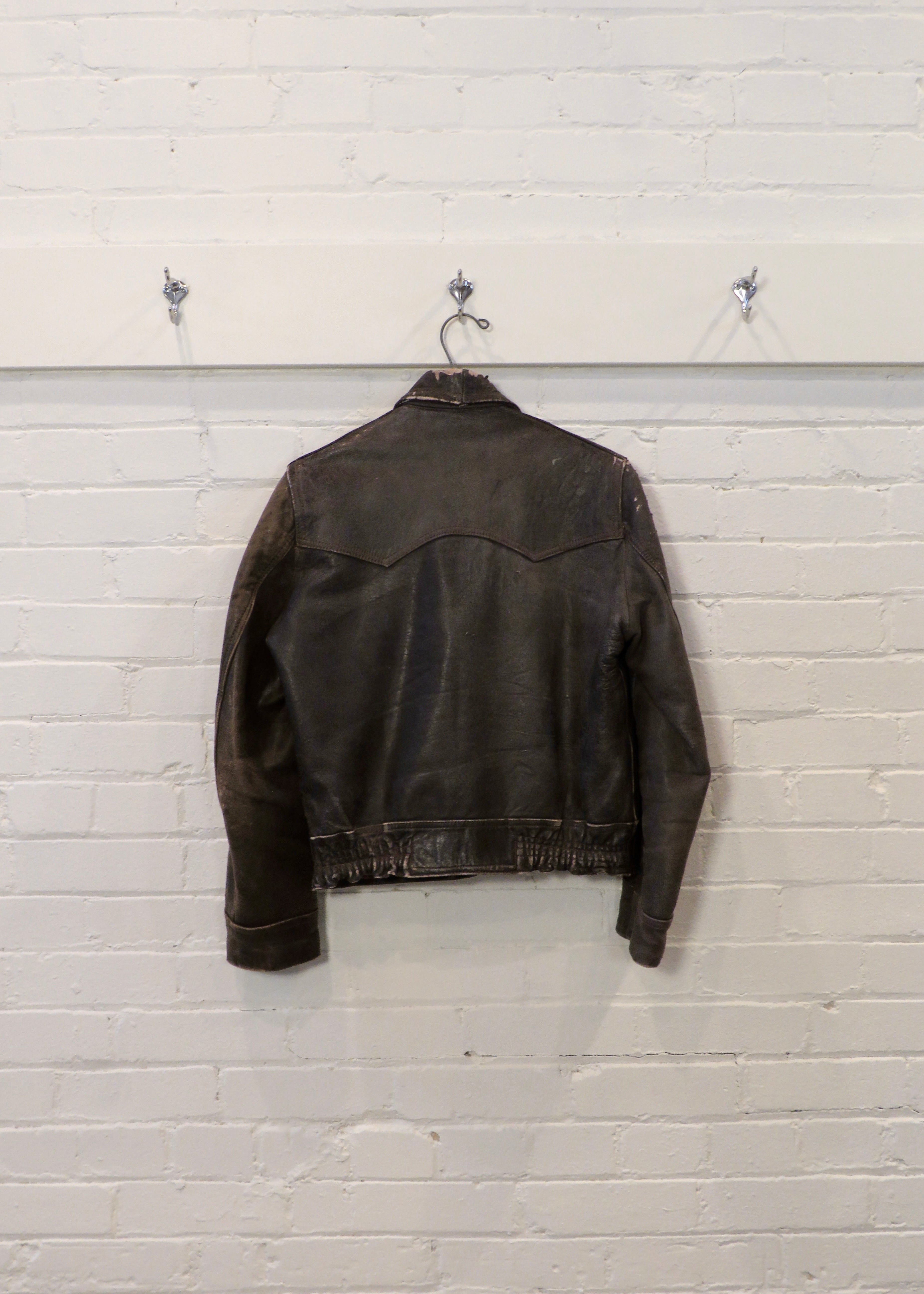 1960s Wool Lined Black Leather Jacket