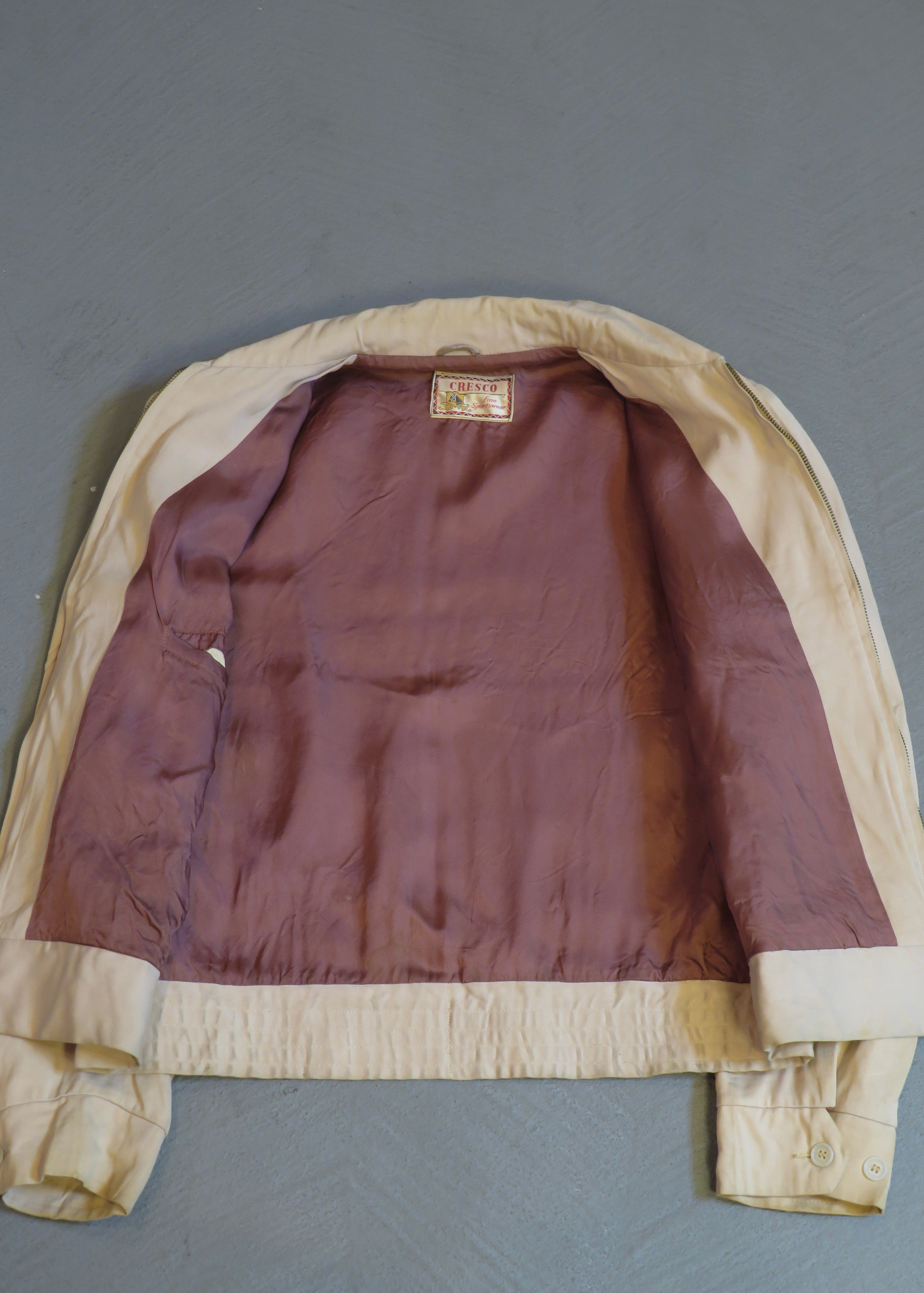 1950s Cresco Beige Gabardine Ricky Jacket