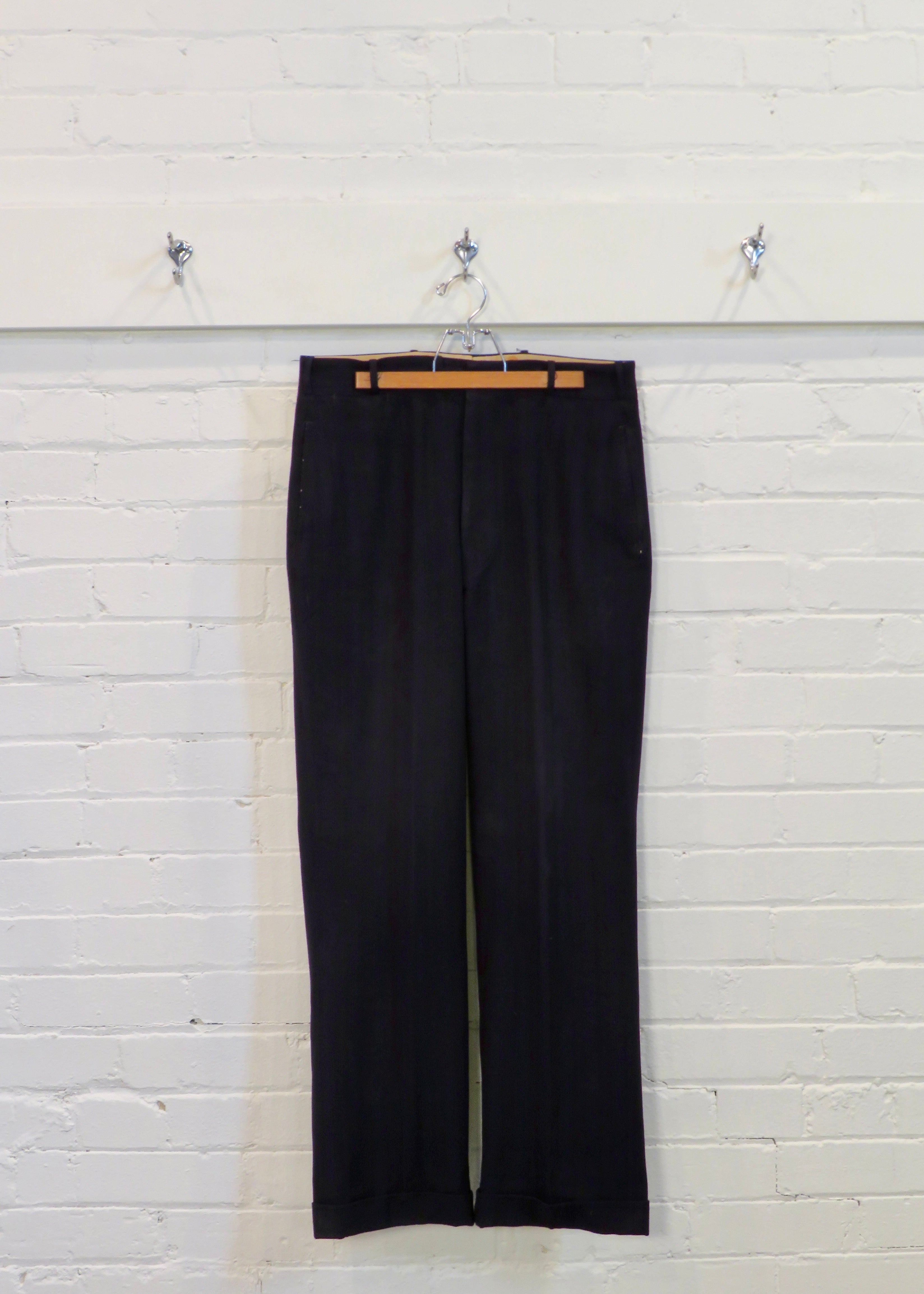1960s Deep Navy Pinstripe Suit Trousers