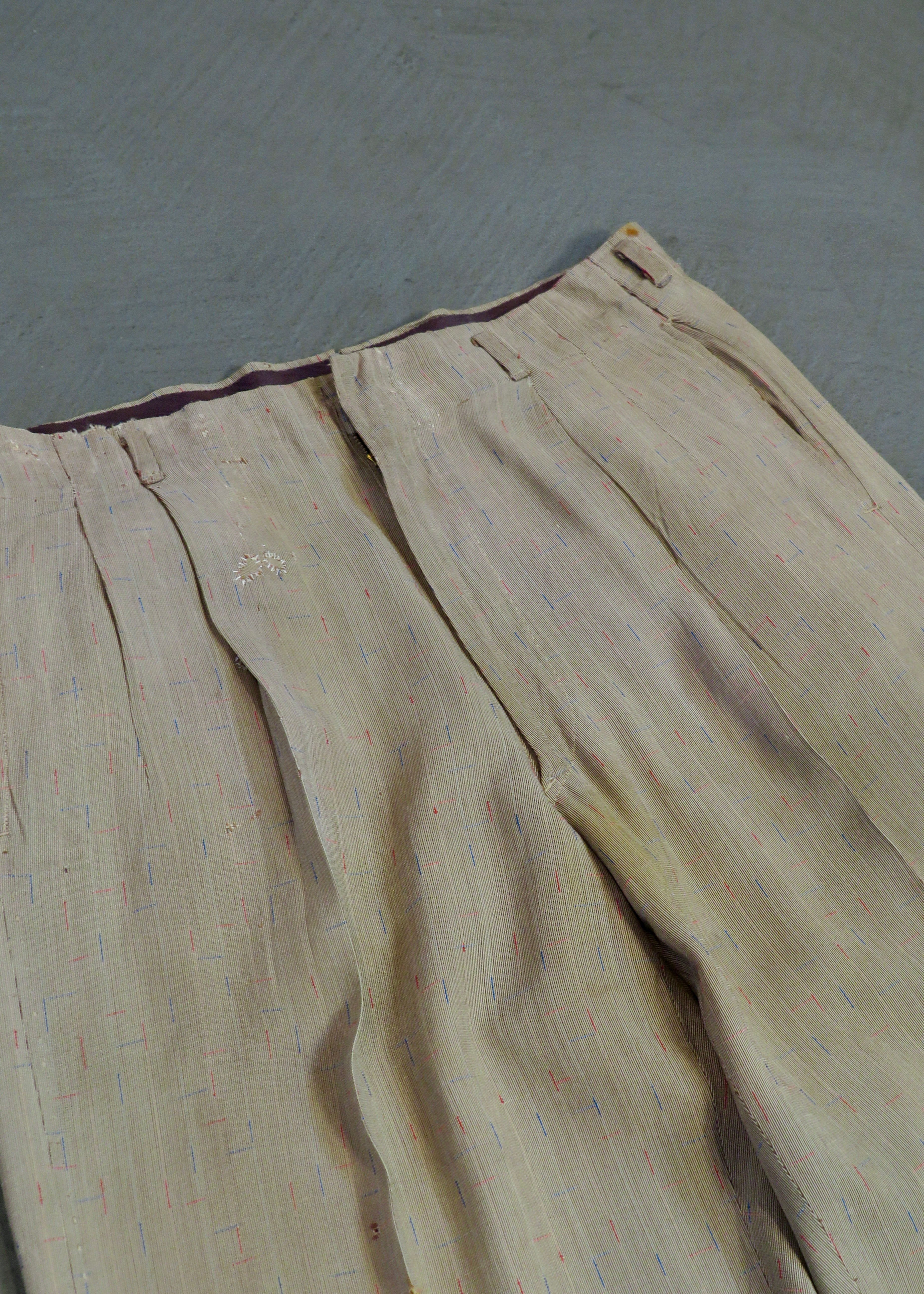 1950s Distressed Atomic Fleck Trousers | 31"x28"