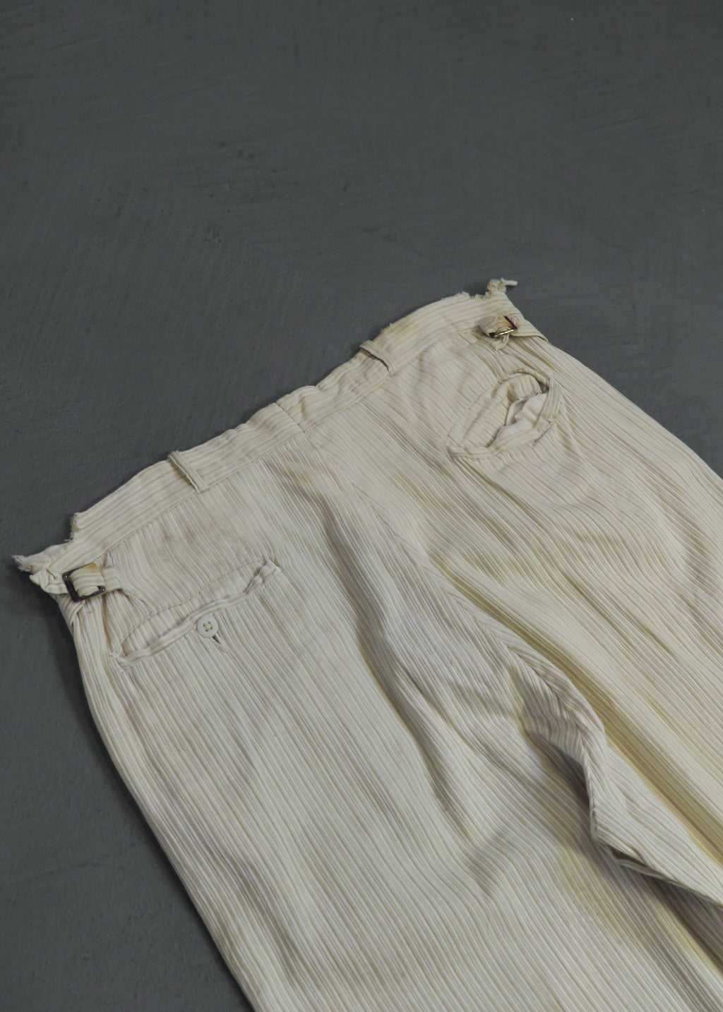1930s Distressed Corded Side-Buckle Trousers | 33"x30"