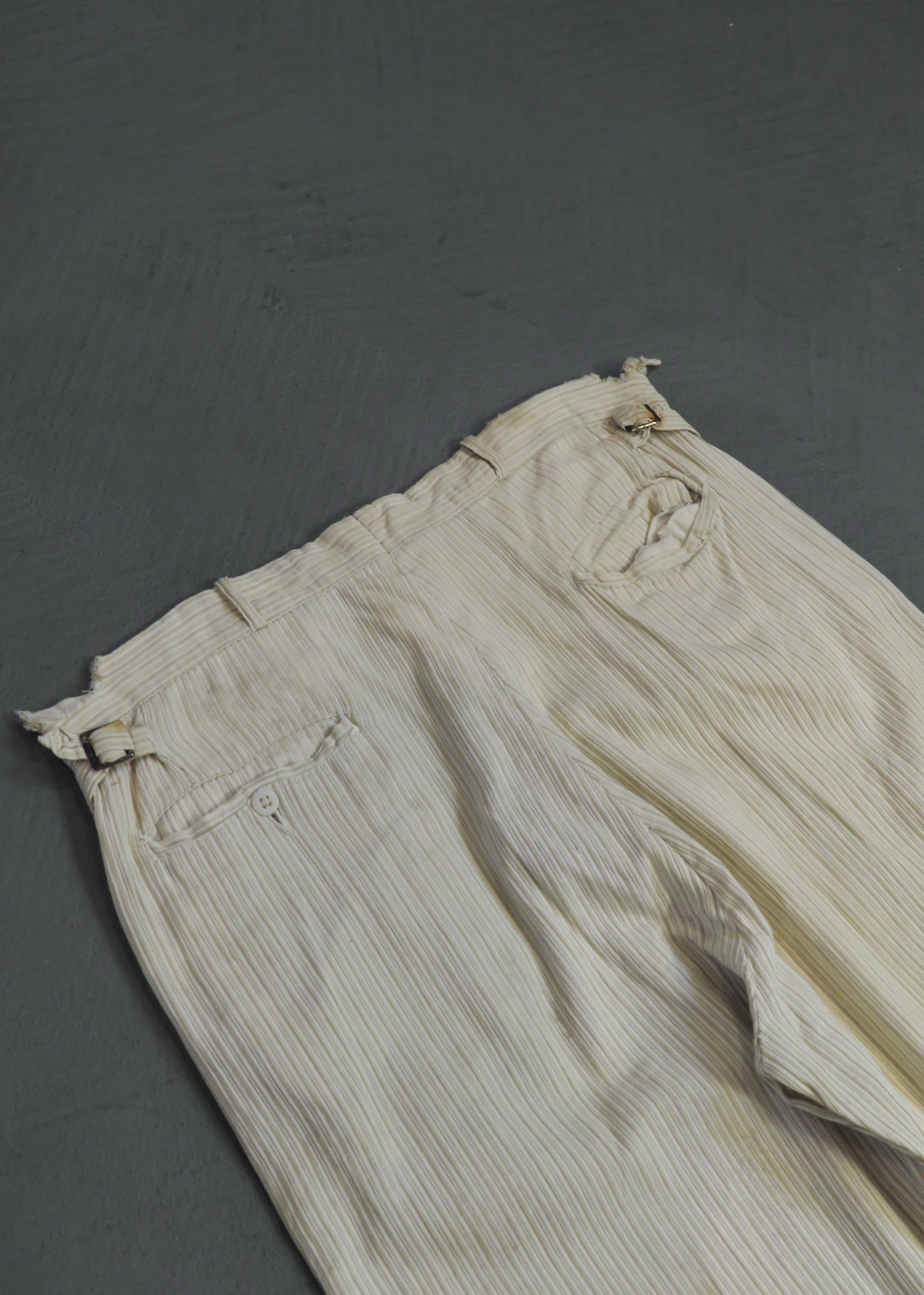 1930s Distressed Corded Side-Buckle Trousers | 33"x30"