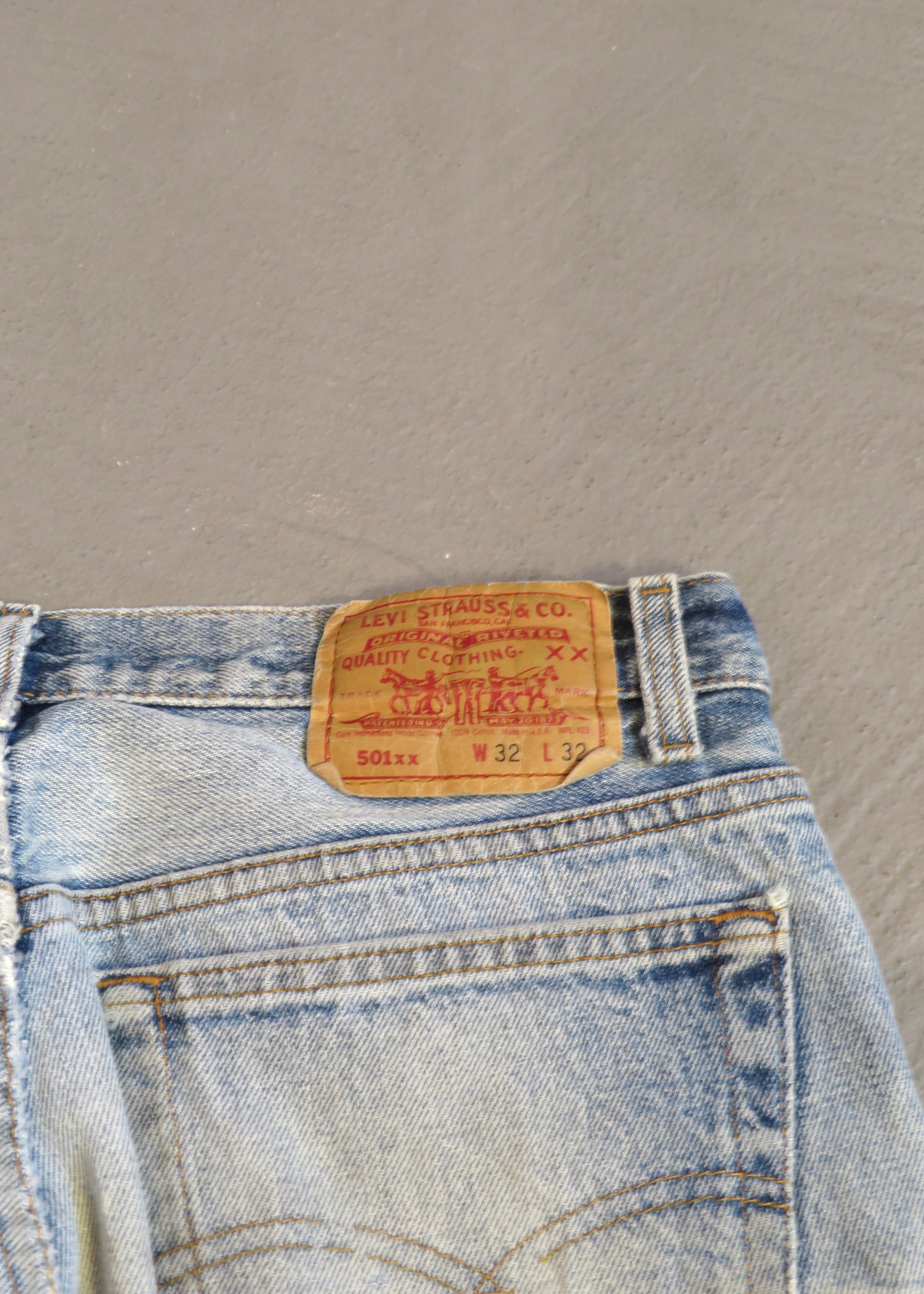 1990s Levi's 501 Repaired Light Wash Jeans