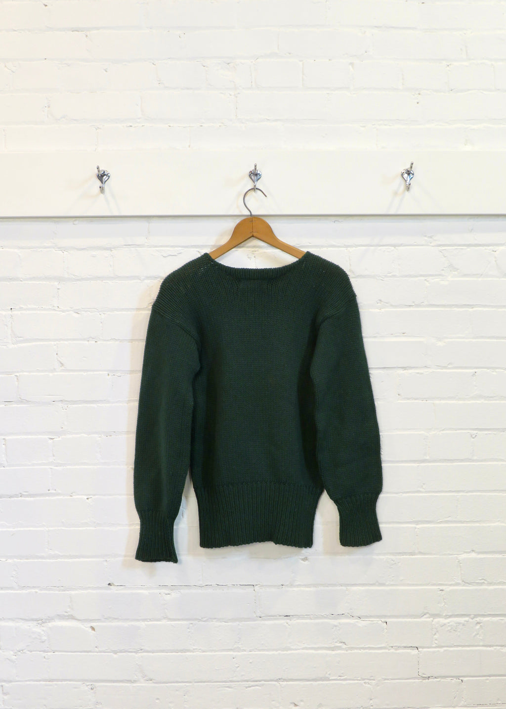 1940s Pine Green Boat Neck Sweater