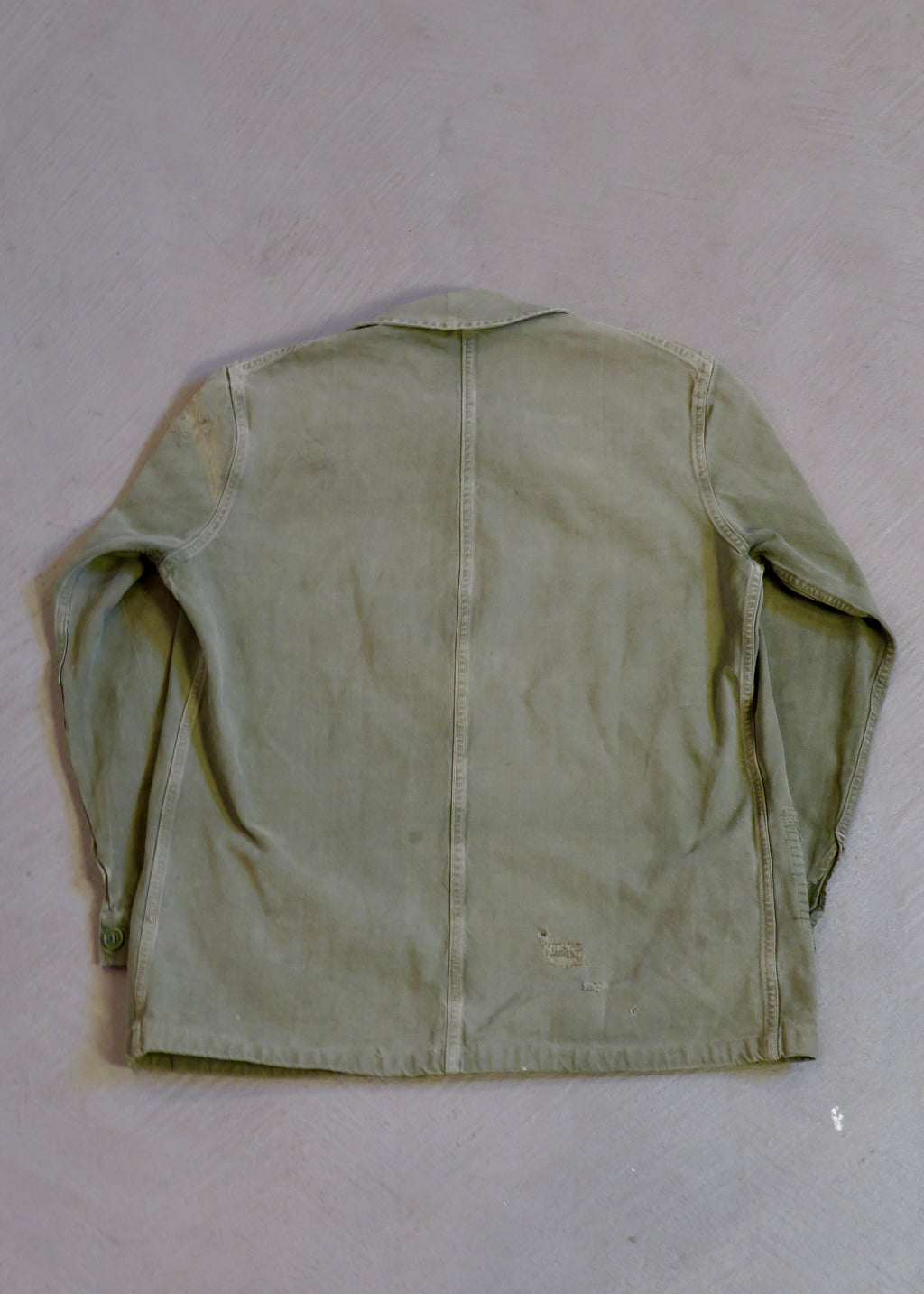 Vintage 1960s French Military Olive Green Chore Jacket