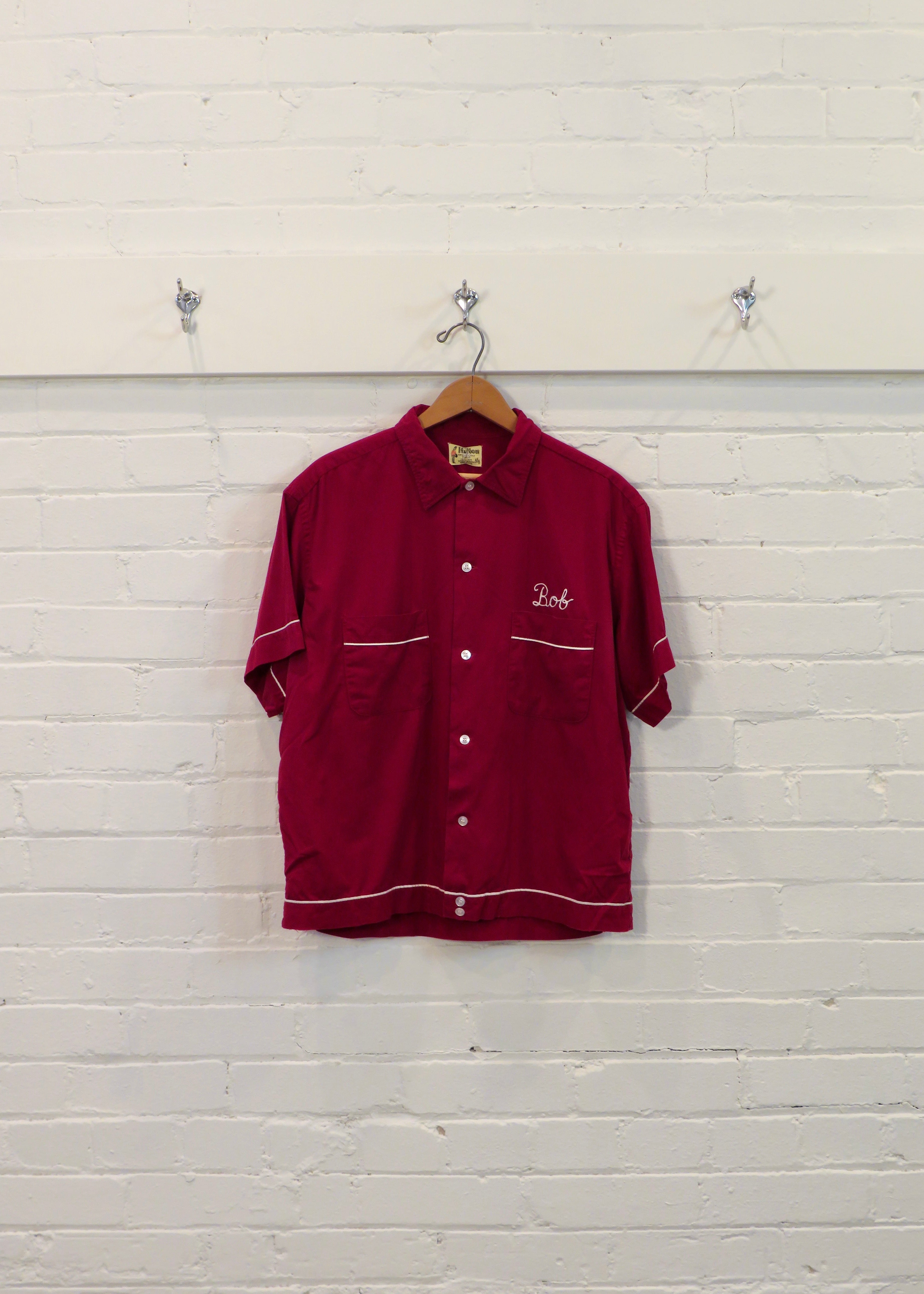 1960s Boxy Maroon Bowling Shirt