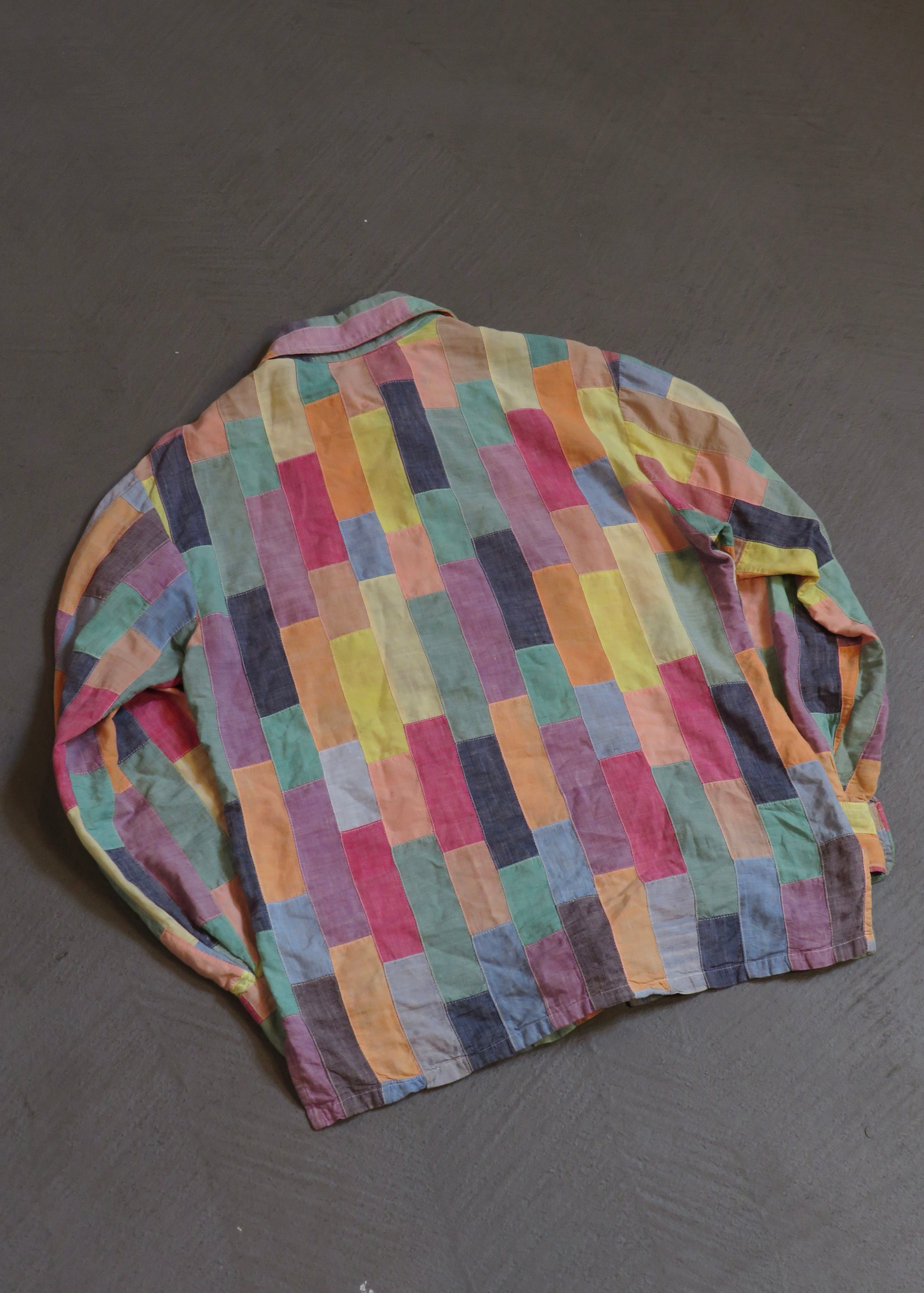 1970s Madras Patchwork Shirt | M