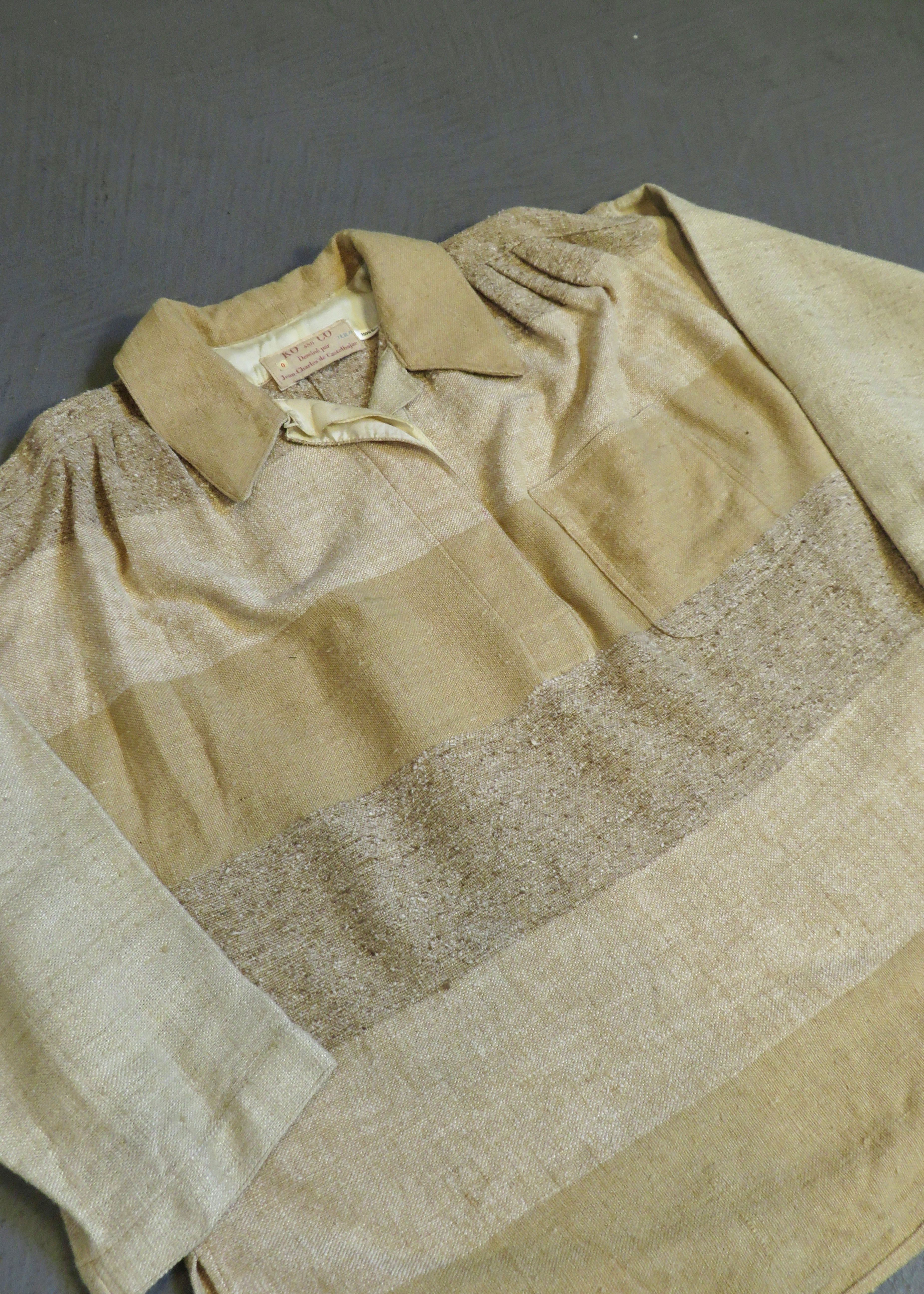 1970s Ko and Co J.C. de Castelbajac Raw Silk Striped Overshirt