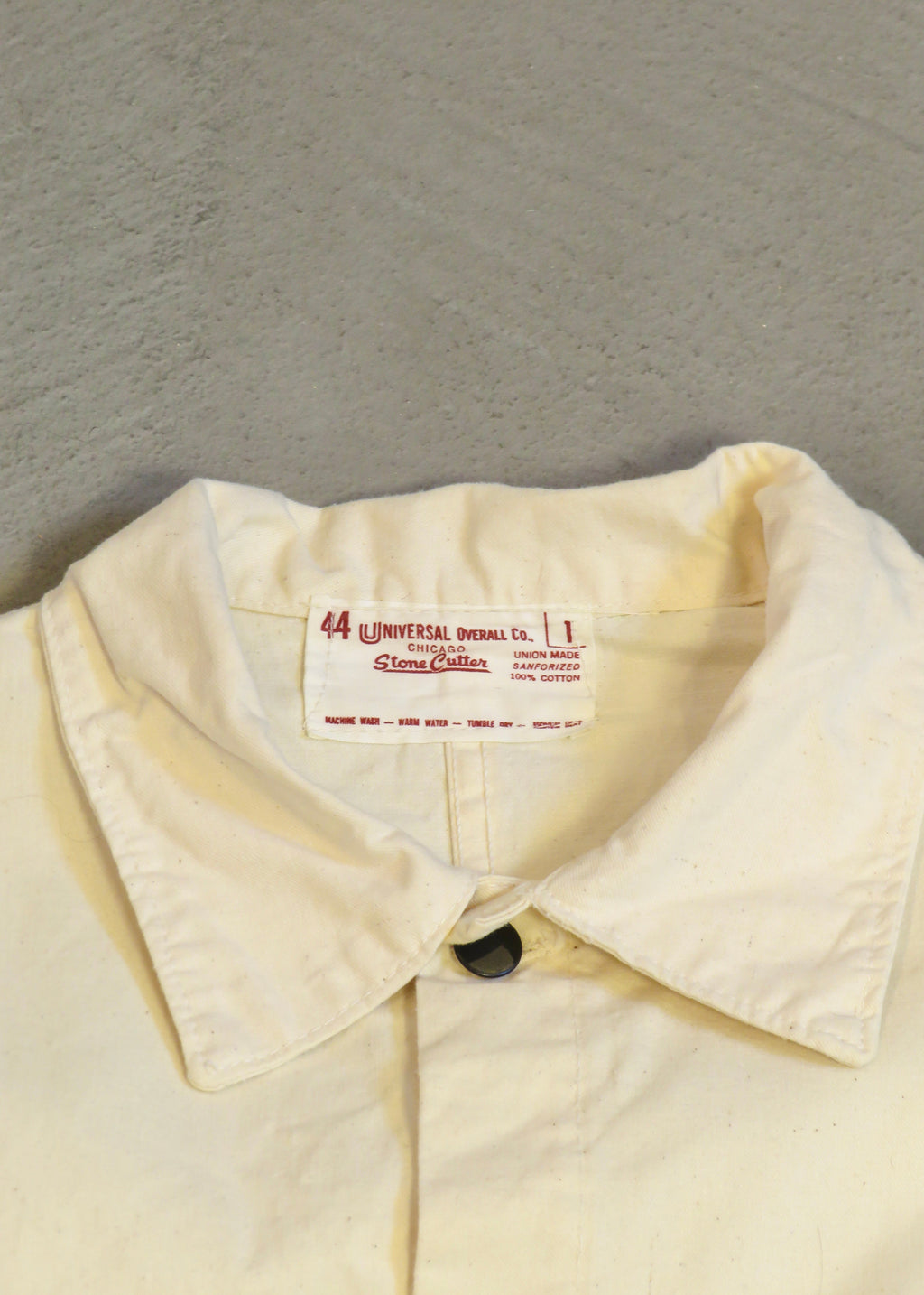 1960s Universal Overall Co Stone Cutter White Chore Jacket