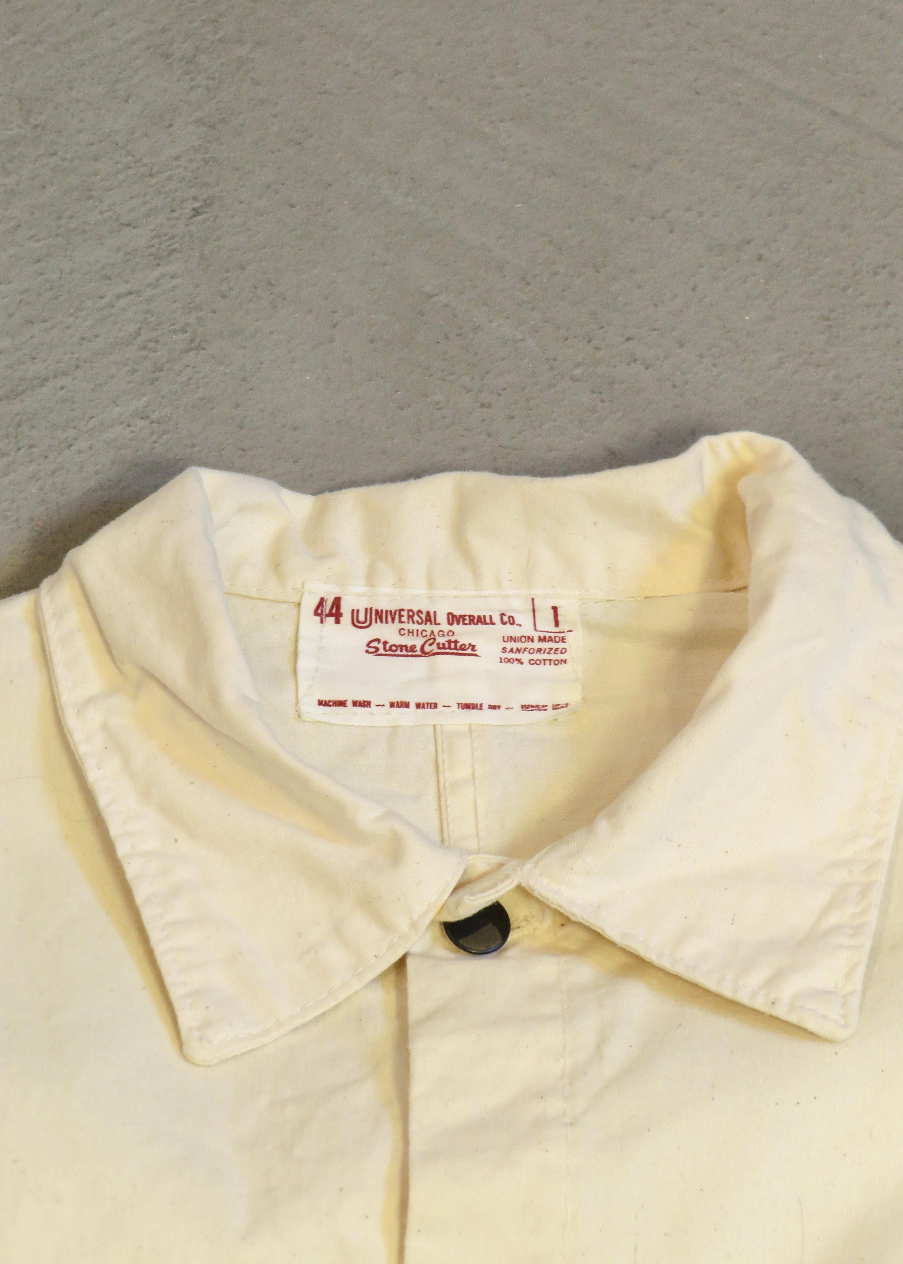 1960s Universal Overall Co Stone Cutter White Chore Jacket