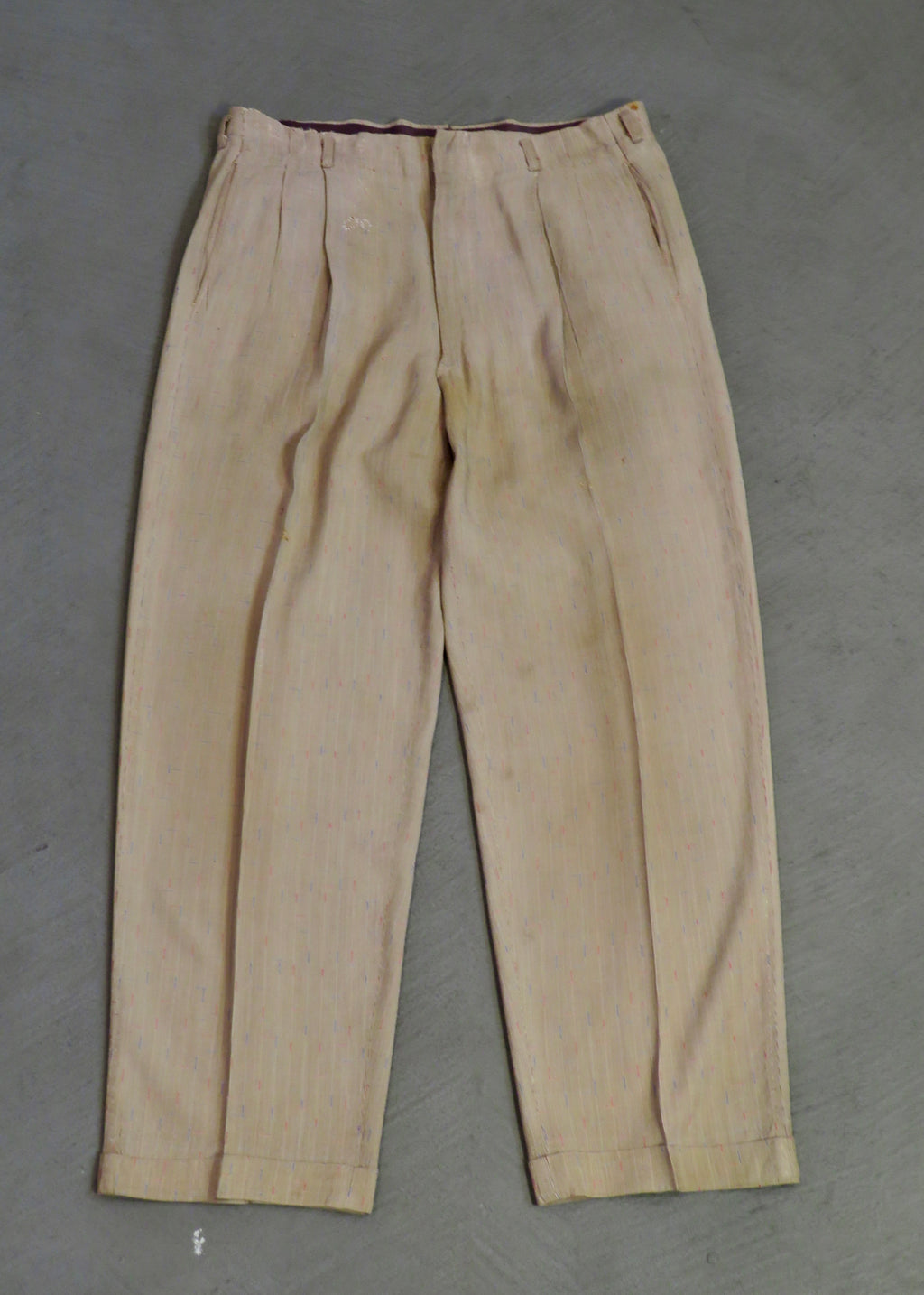 1950s Distressed Atomic Fleck Trousers | 31"x28"