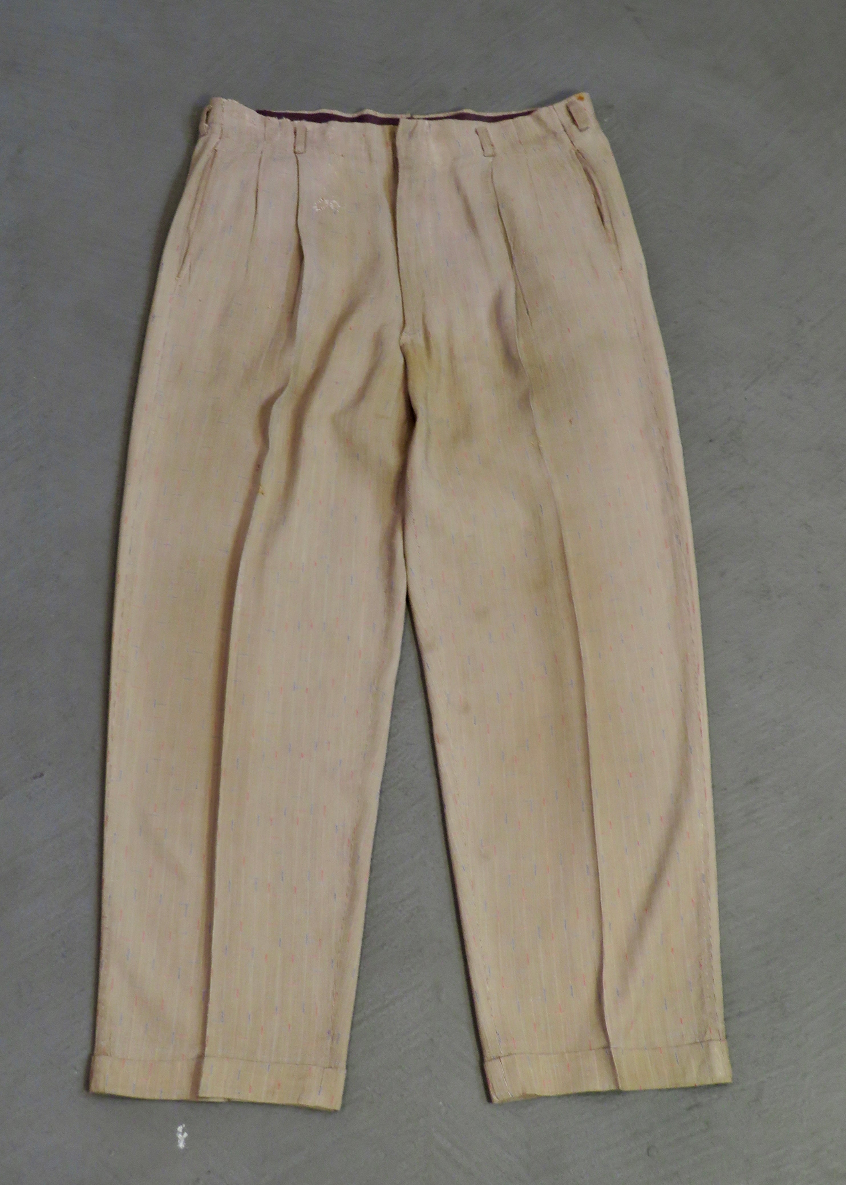 1950s Distressed Atomic Fleck Trousers | 31"x28"