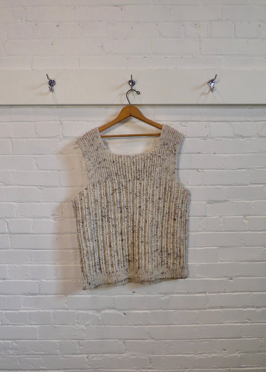 1980s Hand Knit Flecked Sweater Vest