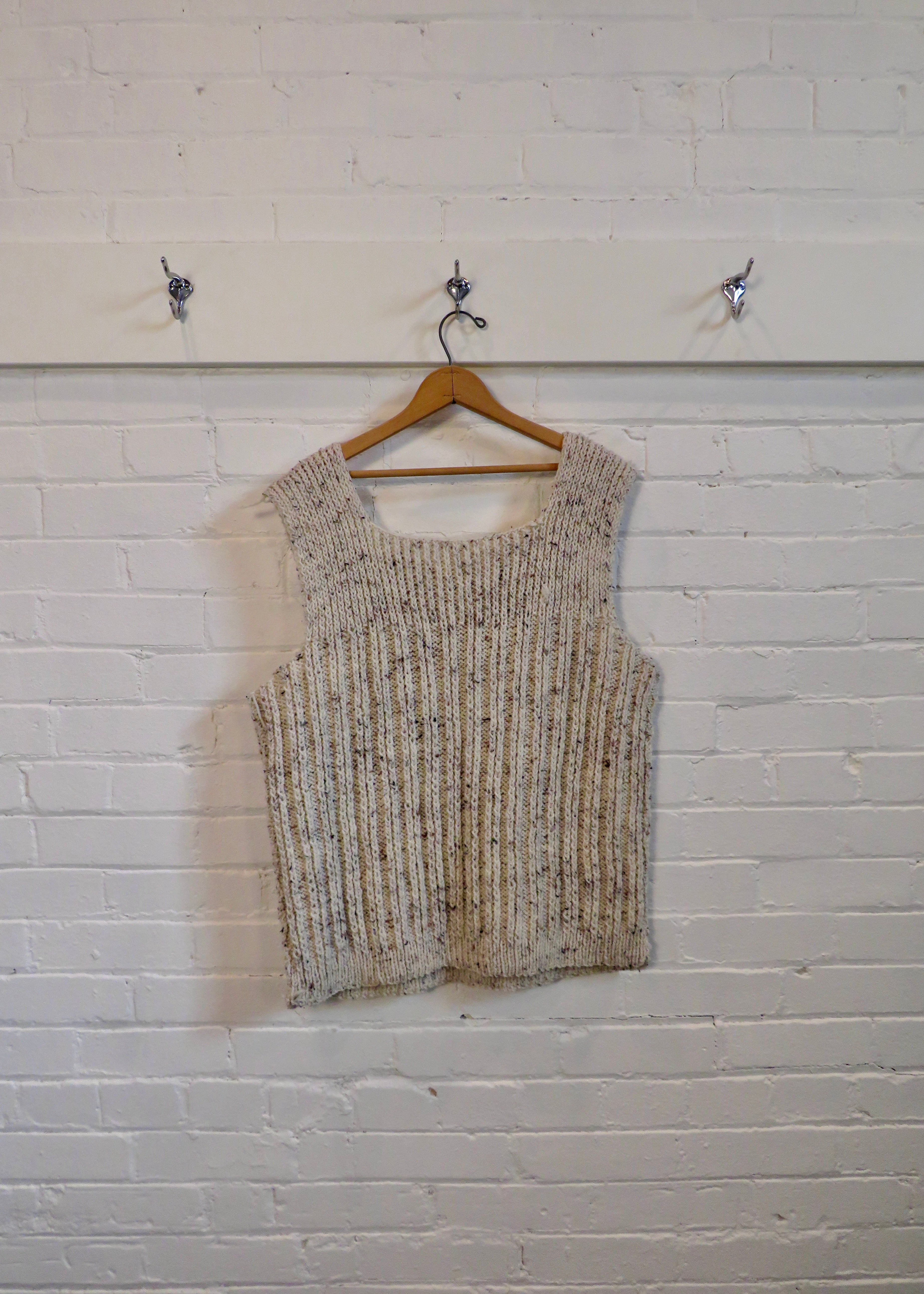 1980s Hand Knit Flecked Sweater Vest