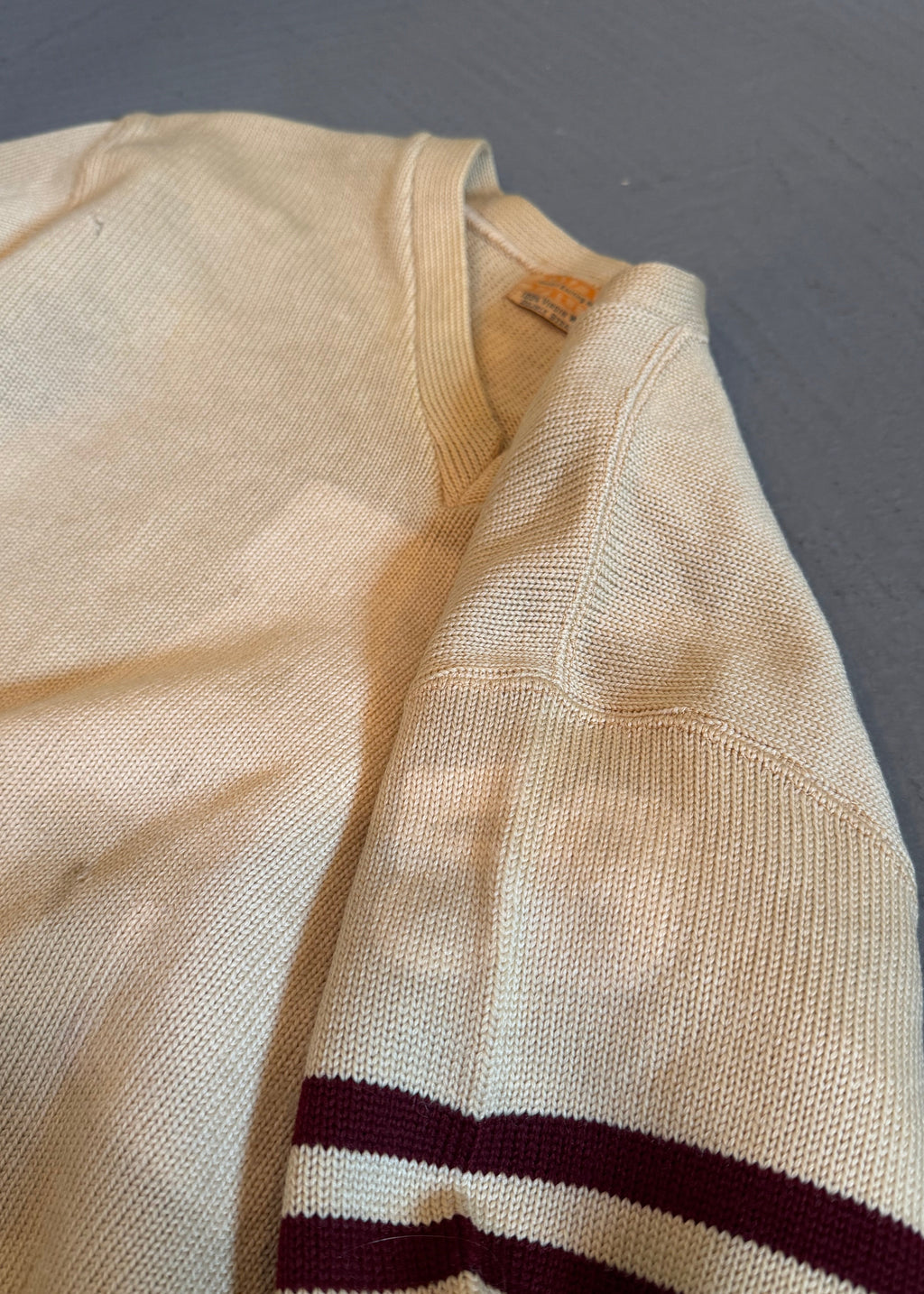 1940s Ghost Letter V-Neck Varsity Sweater