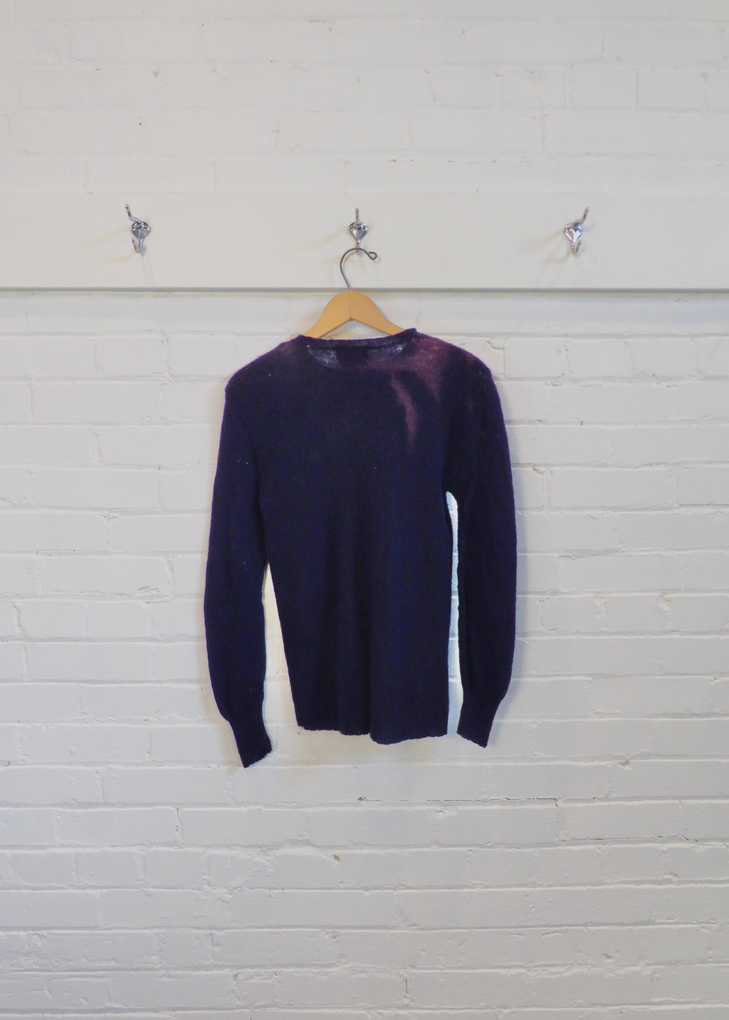 1950s Distressed Petite Navy Cardigan