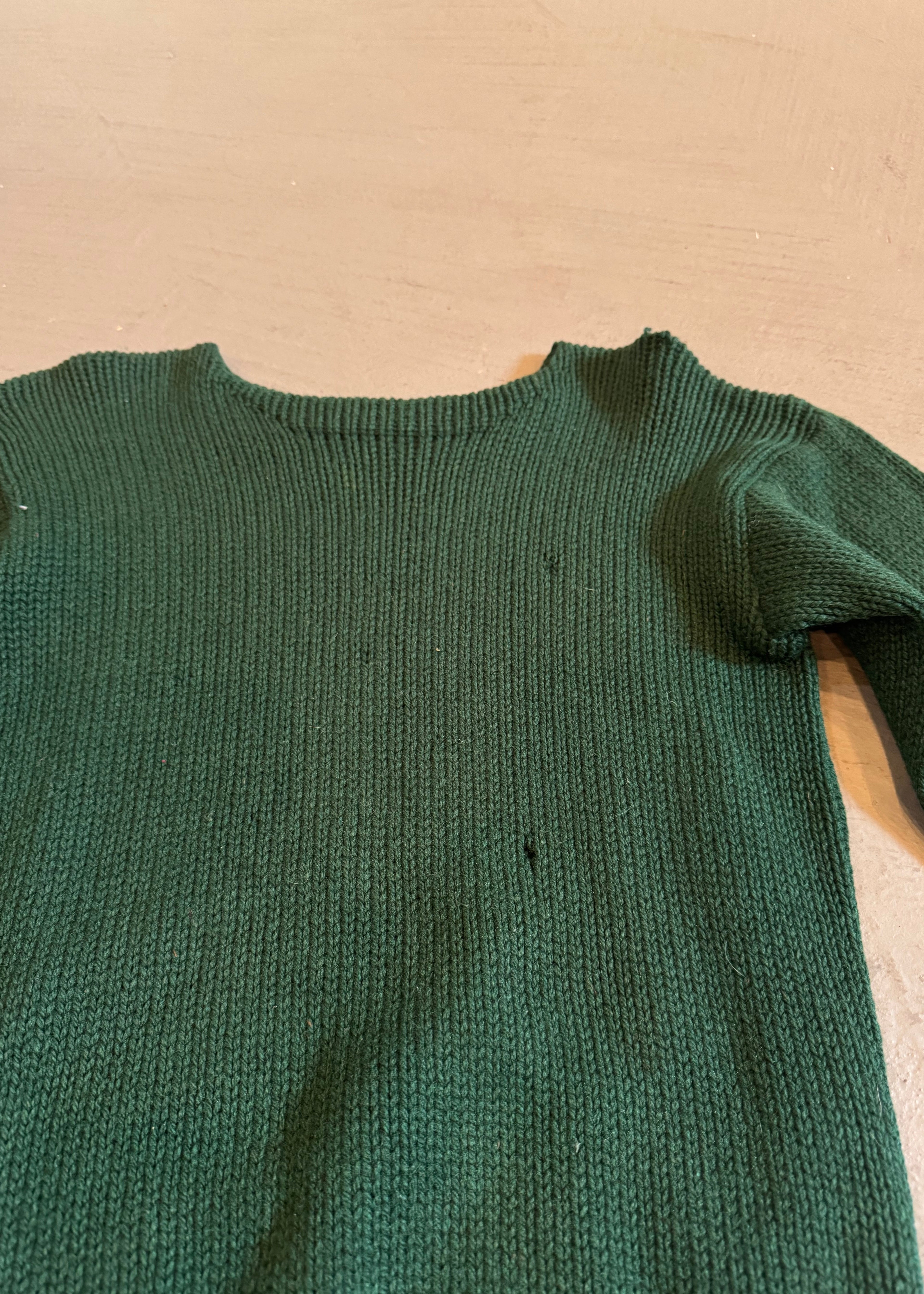 1940s Pine Green Boat Neck Sweater
