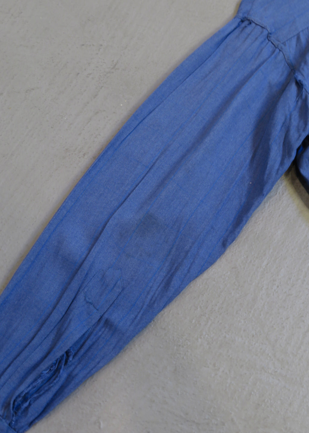 1950s Blue Plaid Wool Gabardine Overshirt