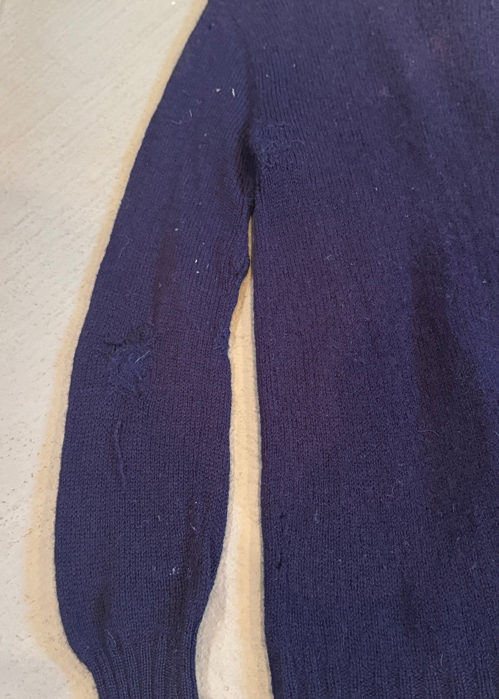1950s Distressed Petite Navy Cardigan