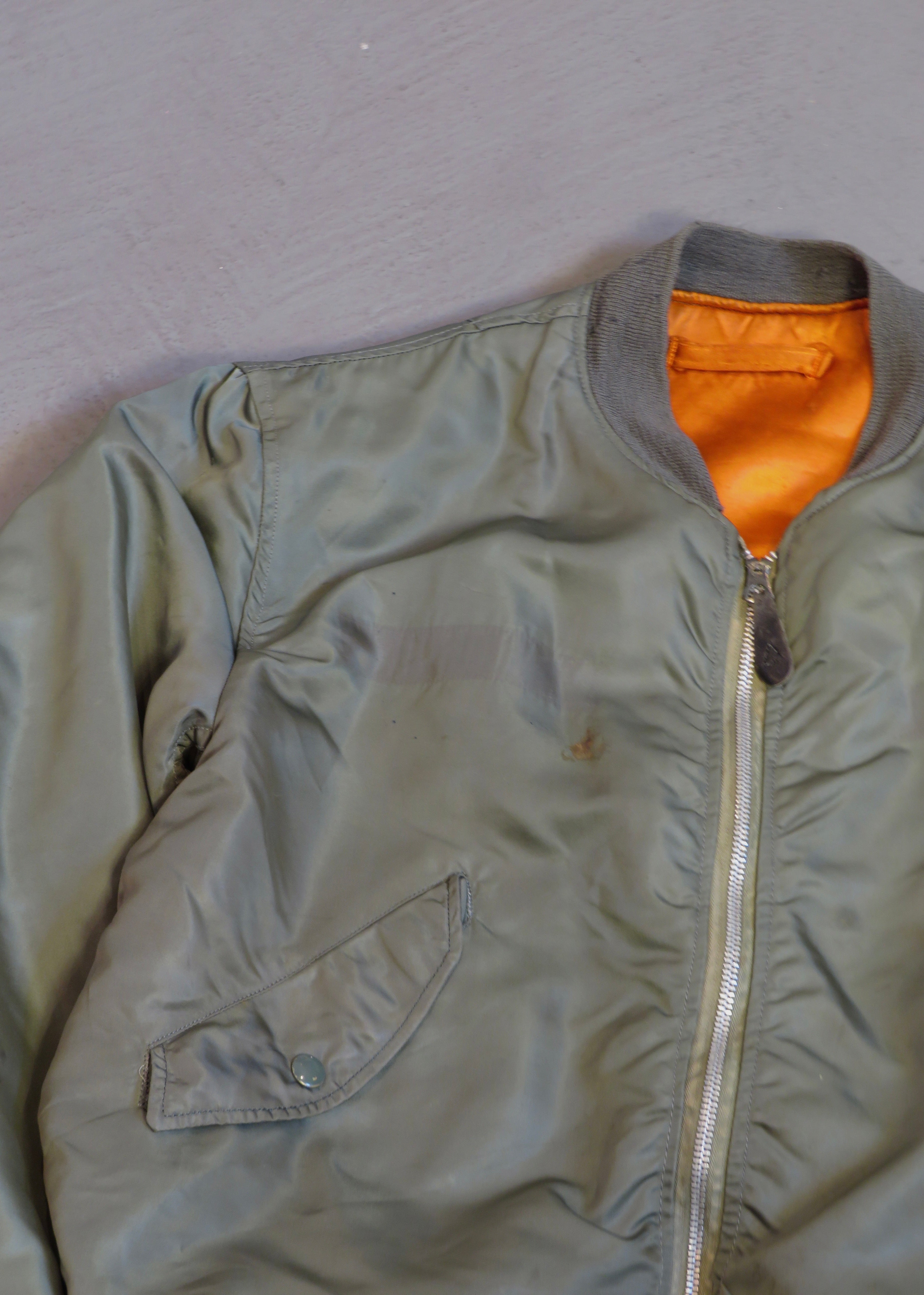1970s Alpha Industries U.S. Military L-2B Satin Reversible Bomber Jacket