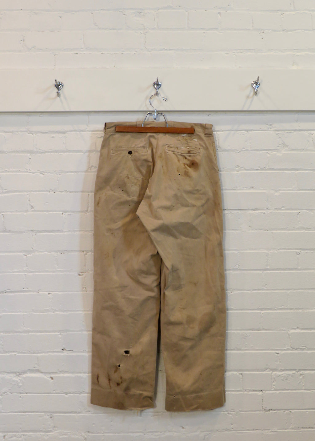 1950s Repaired Khaki Chinos