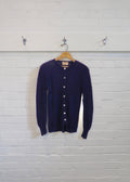 1950s Distressed Petite Navy Cardigan
