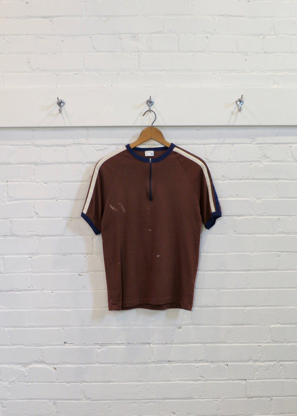 1970s Quarter Zip Ringer T-Shirt