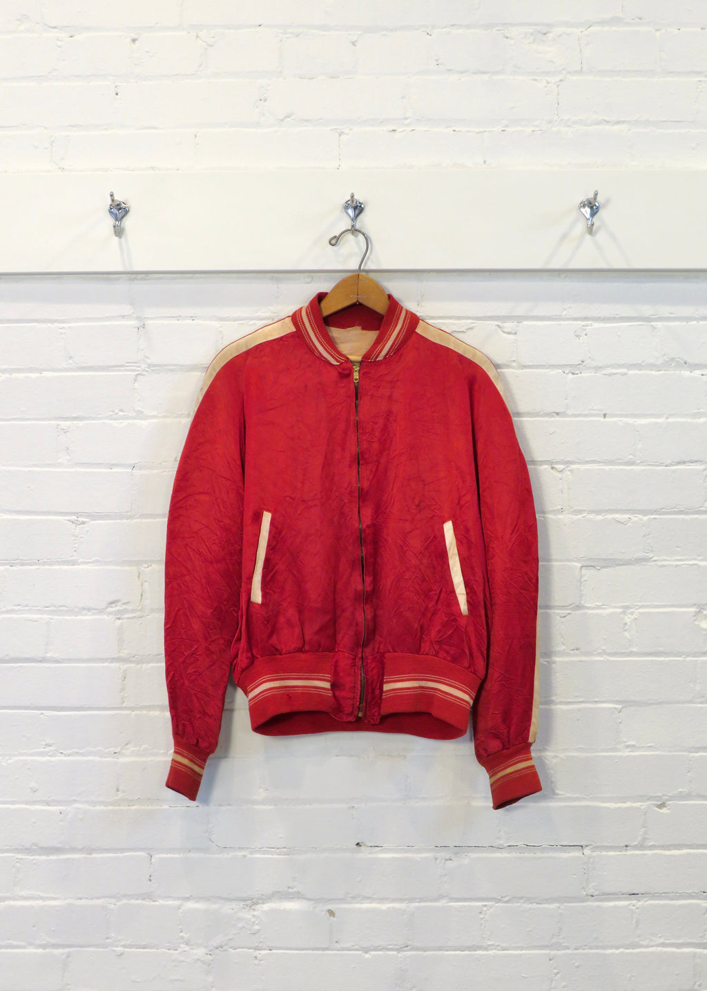 1960s Red Satin Bomber Jacket