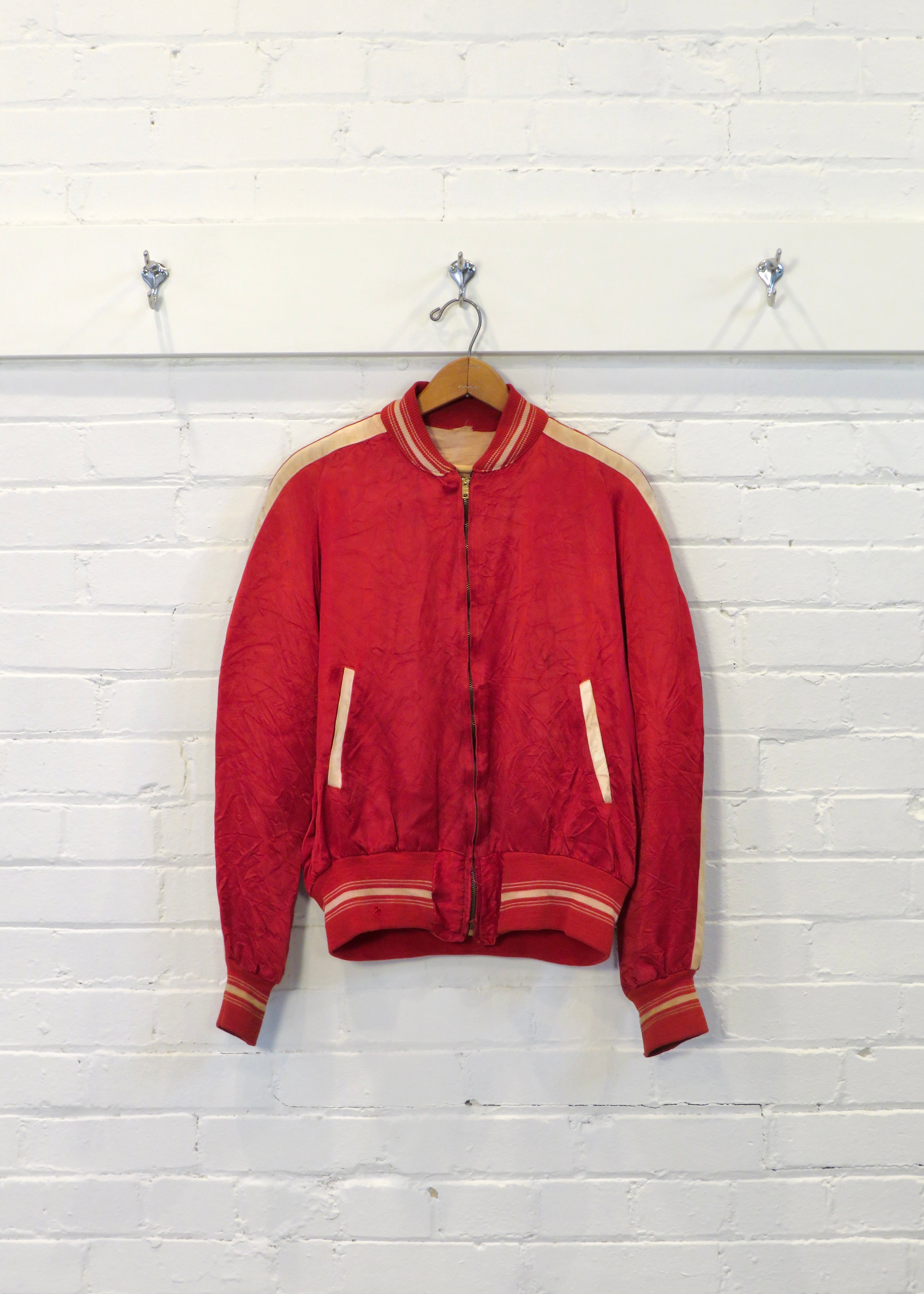 1960s Red Satin Bomber Jacket