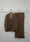 1970s Brown Wool Herringbone Suit