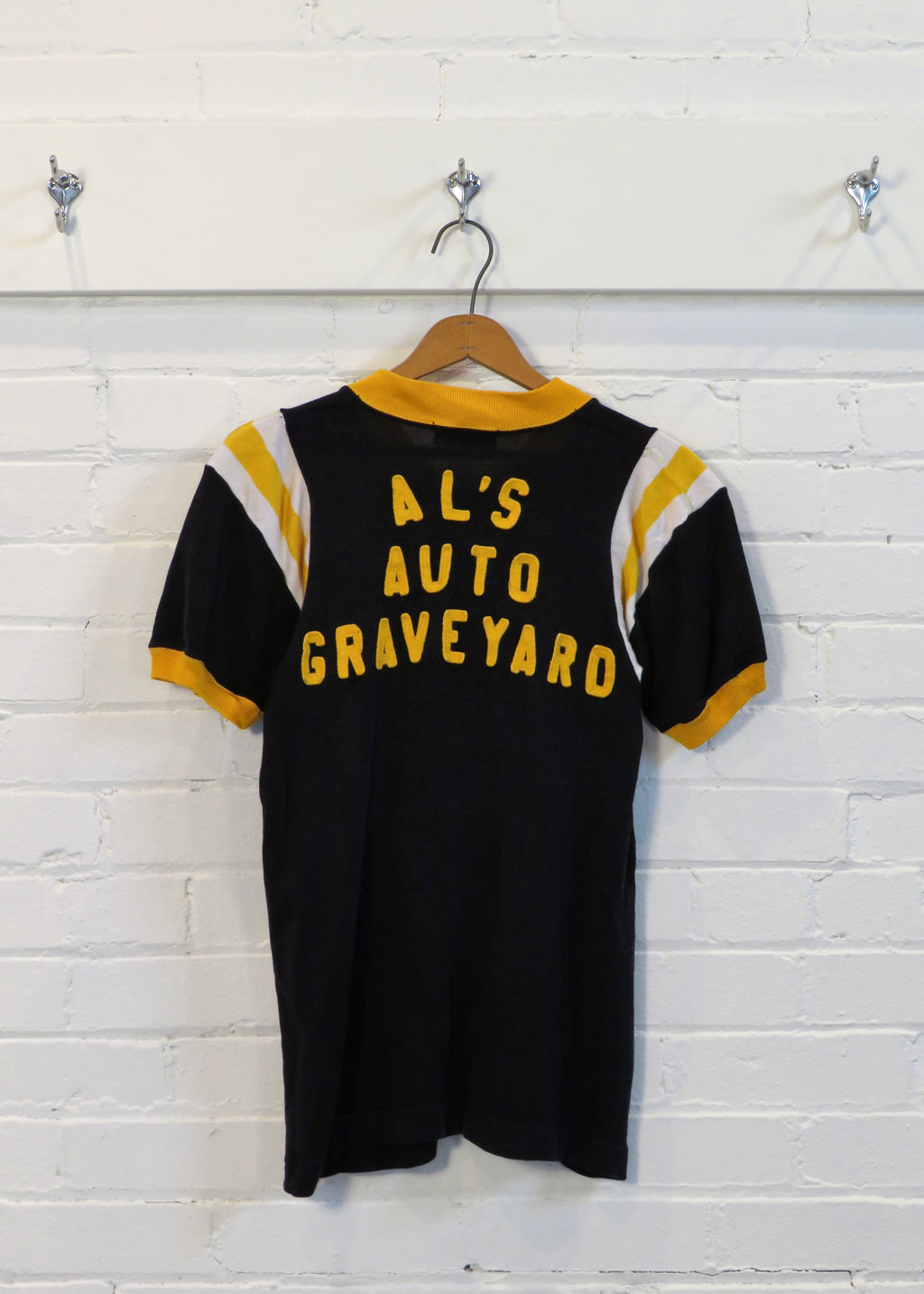 1940s Al's Auto Graveyard Felt Letter Jersey | S