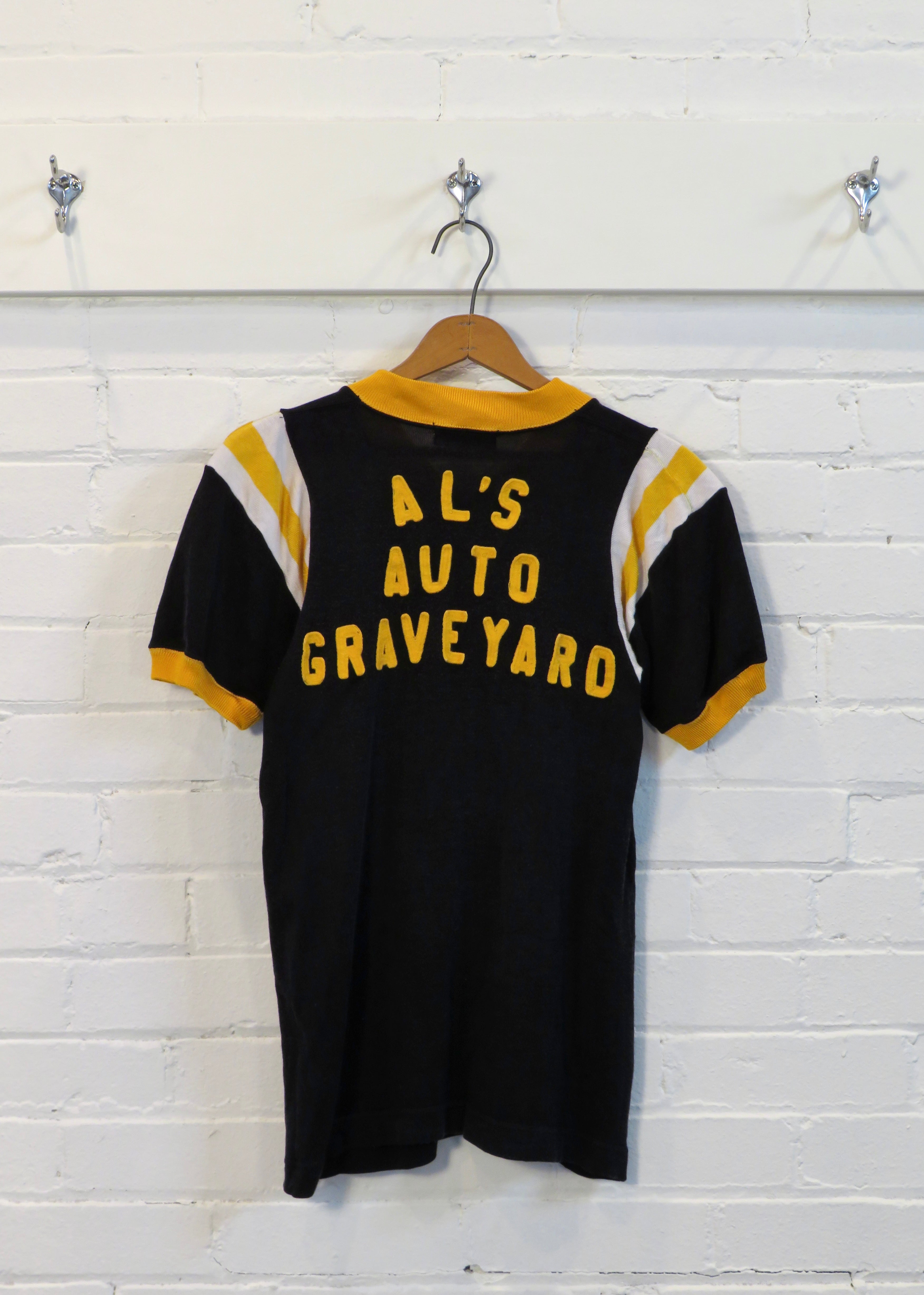 1940s Al's Auto Graveyard Felt Letter Jersey | S