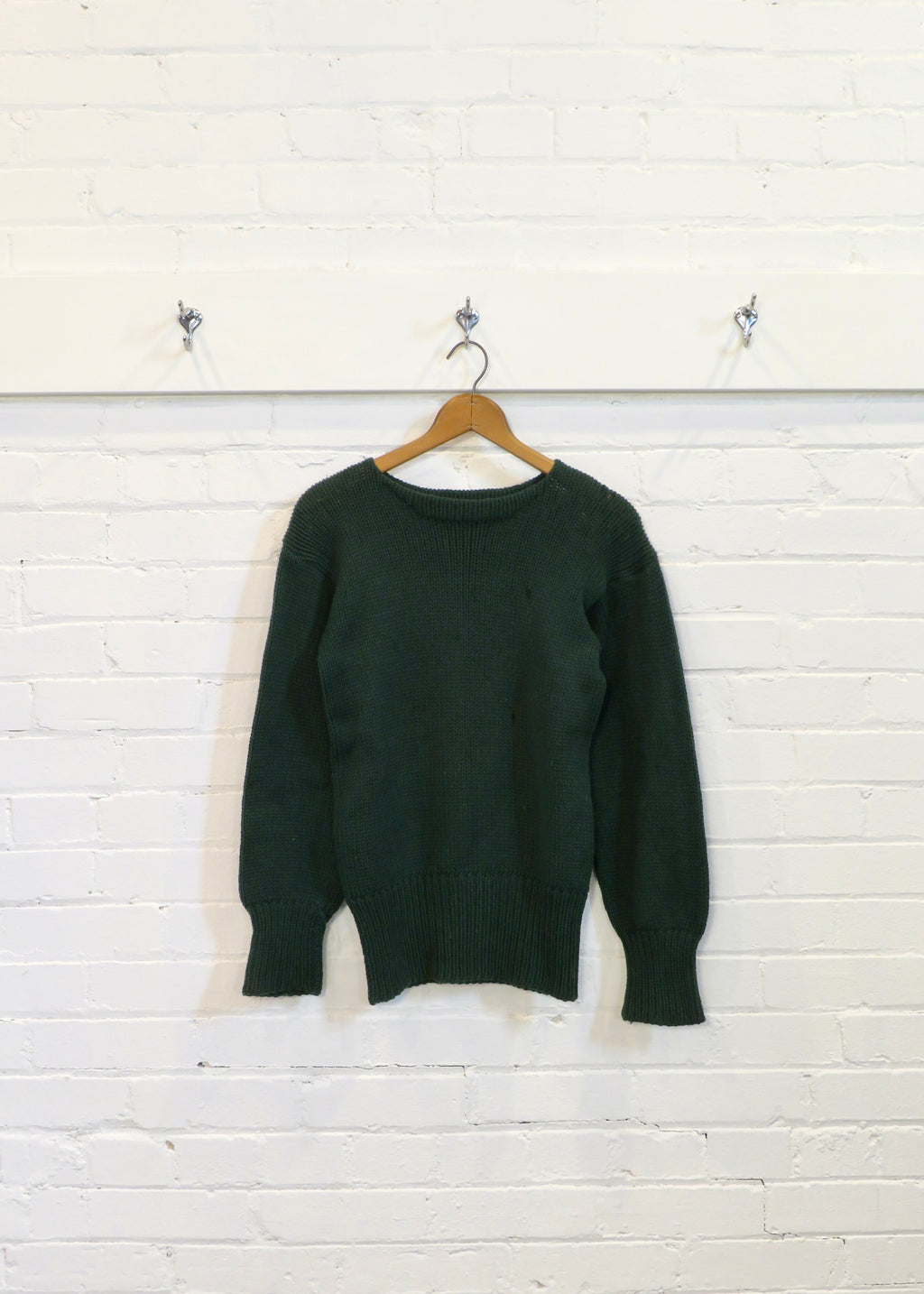 1940s Pine Green Boat Neck Sweater