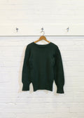 1940s Pine Green Boat Neck Sweater