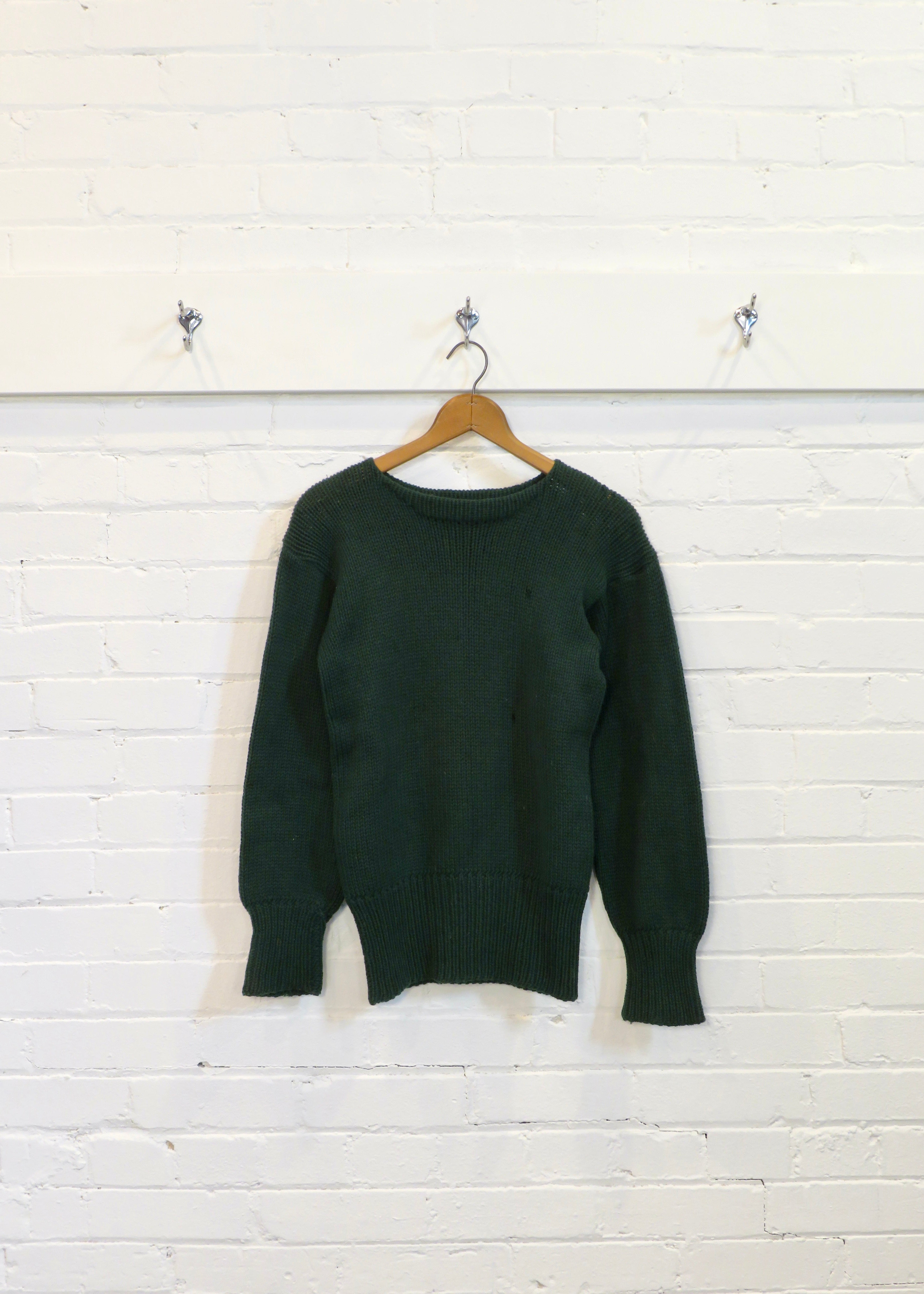 1940s Pine Green Boat Neck Sweater