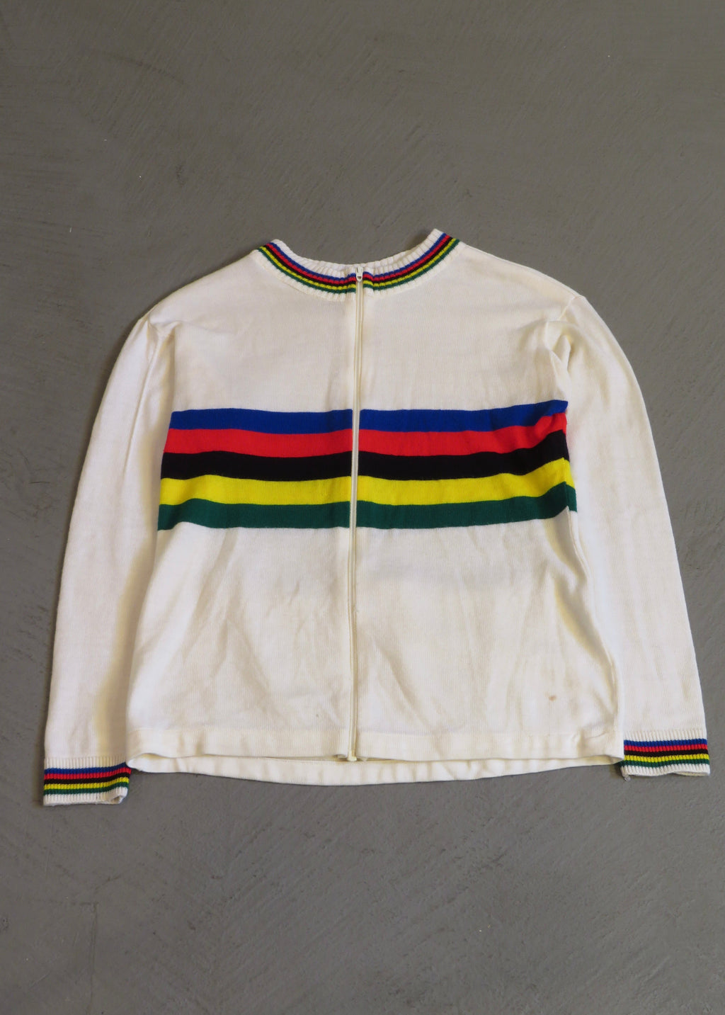 1970s Wool Acrylic Blend Full Zip Cycling Jersey Sweater
