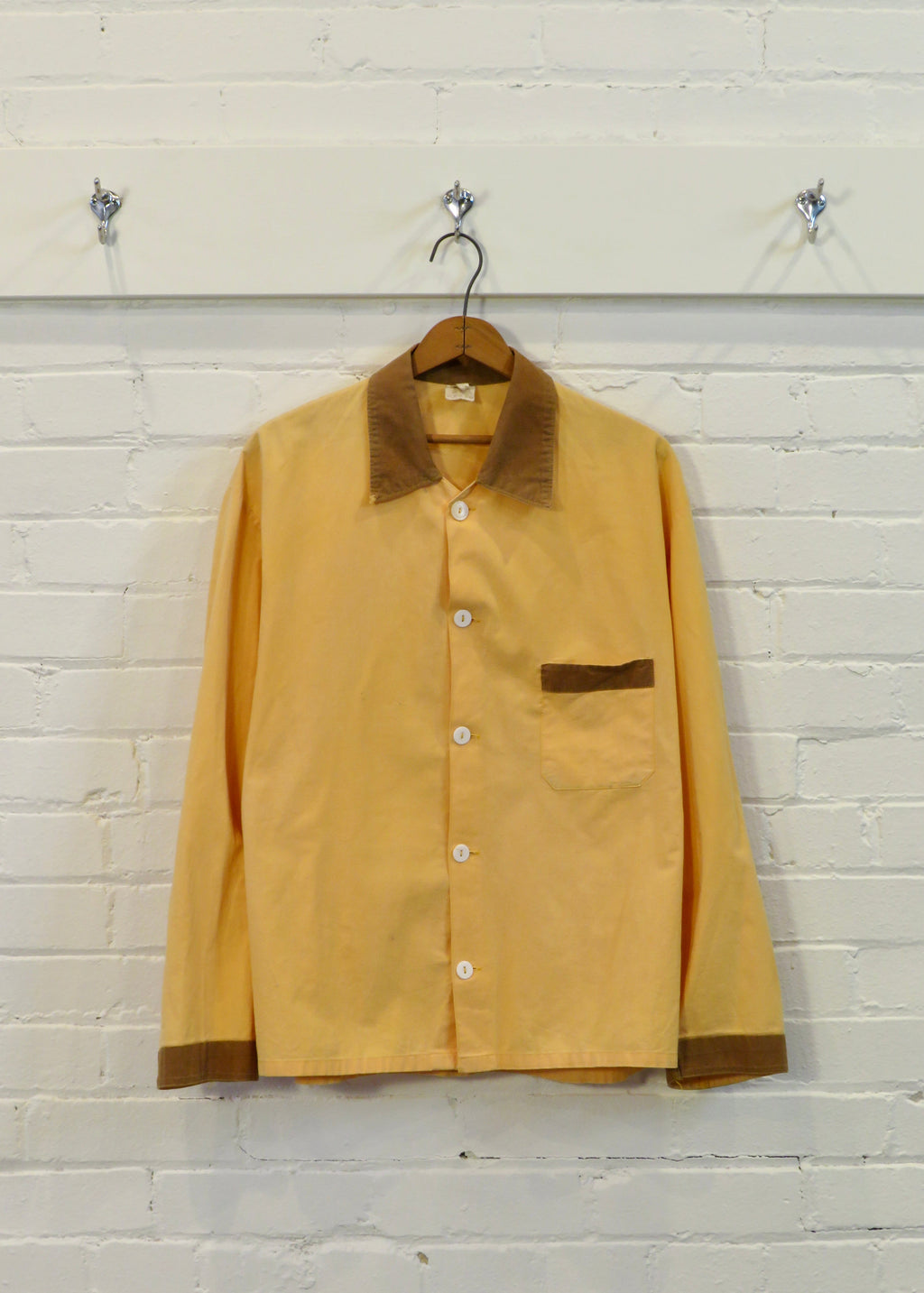 1970s European Contrast Collar Pajama Shirt