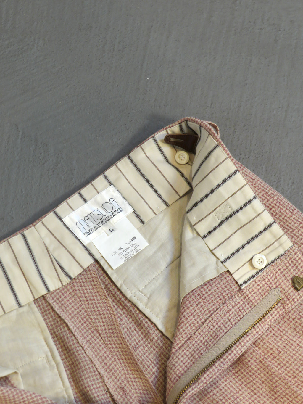 1980s Matsuda Semi-Sheer Houndstooth Trousers