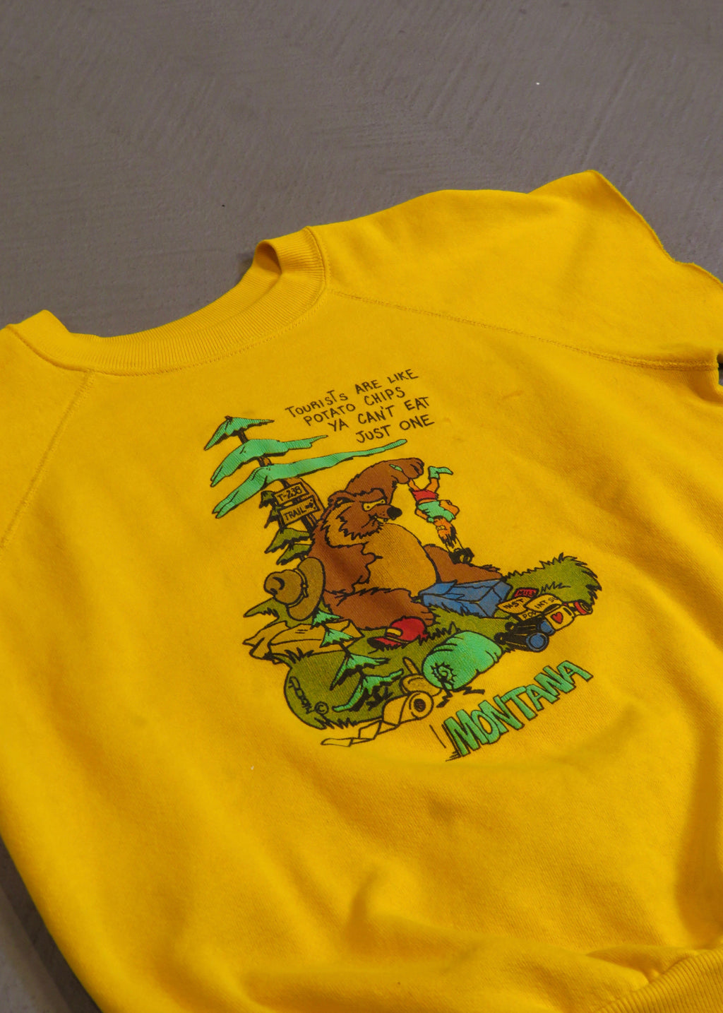 1970s Montana Tourist Short Sleeved Sweatshirt
