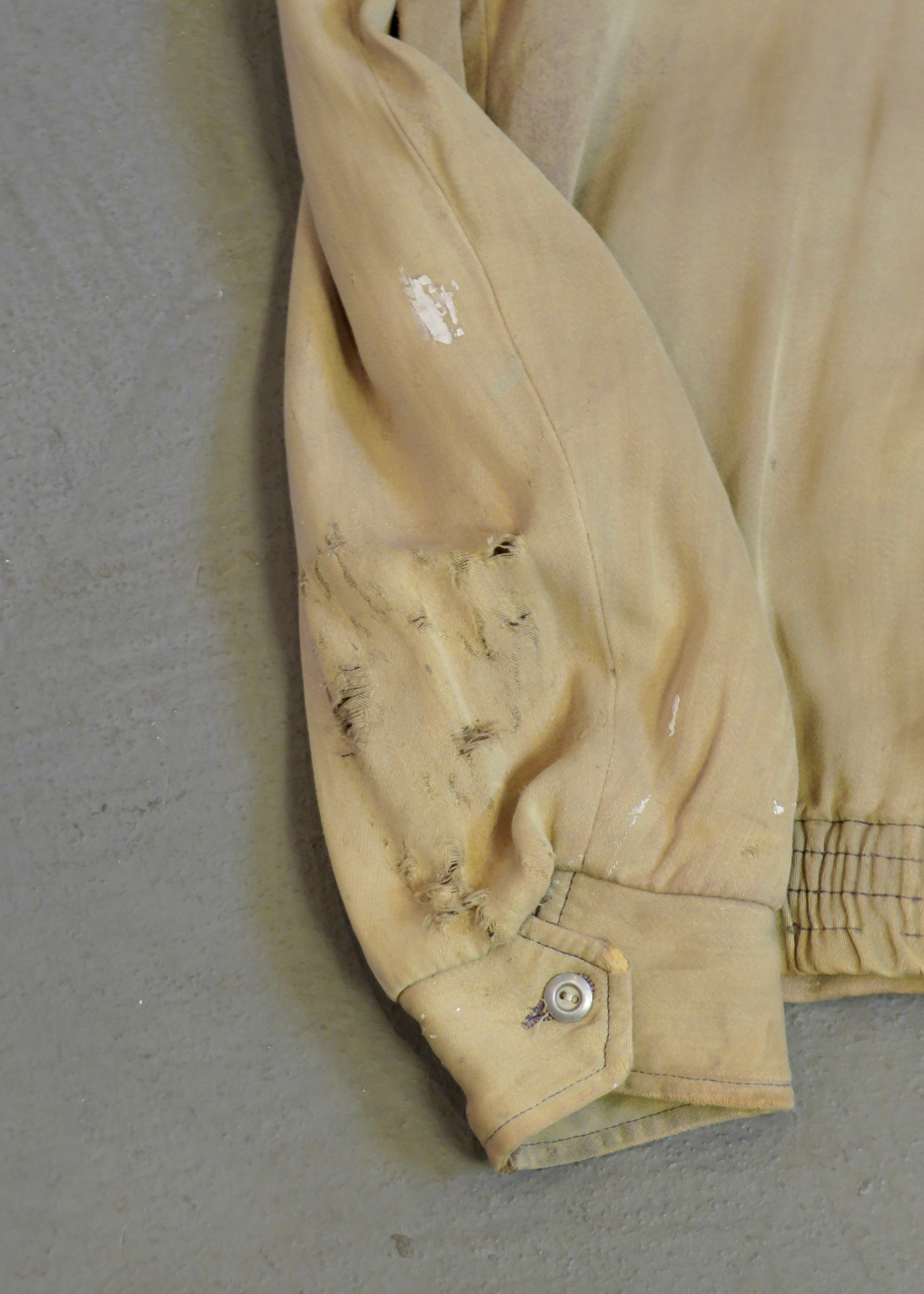 1950s Beige Thrashed Distressed Cropped Ricky Jacket