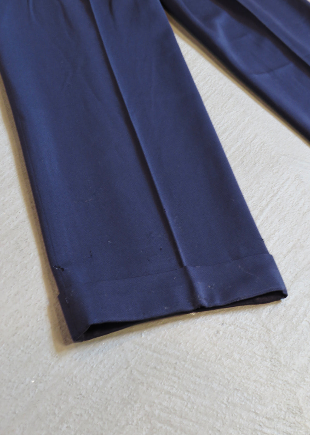 1950s Navy Wool Gabardine Trousers | 31"x31"