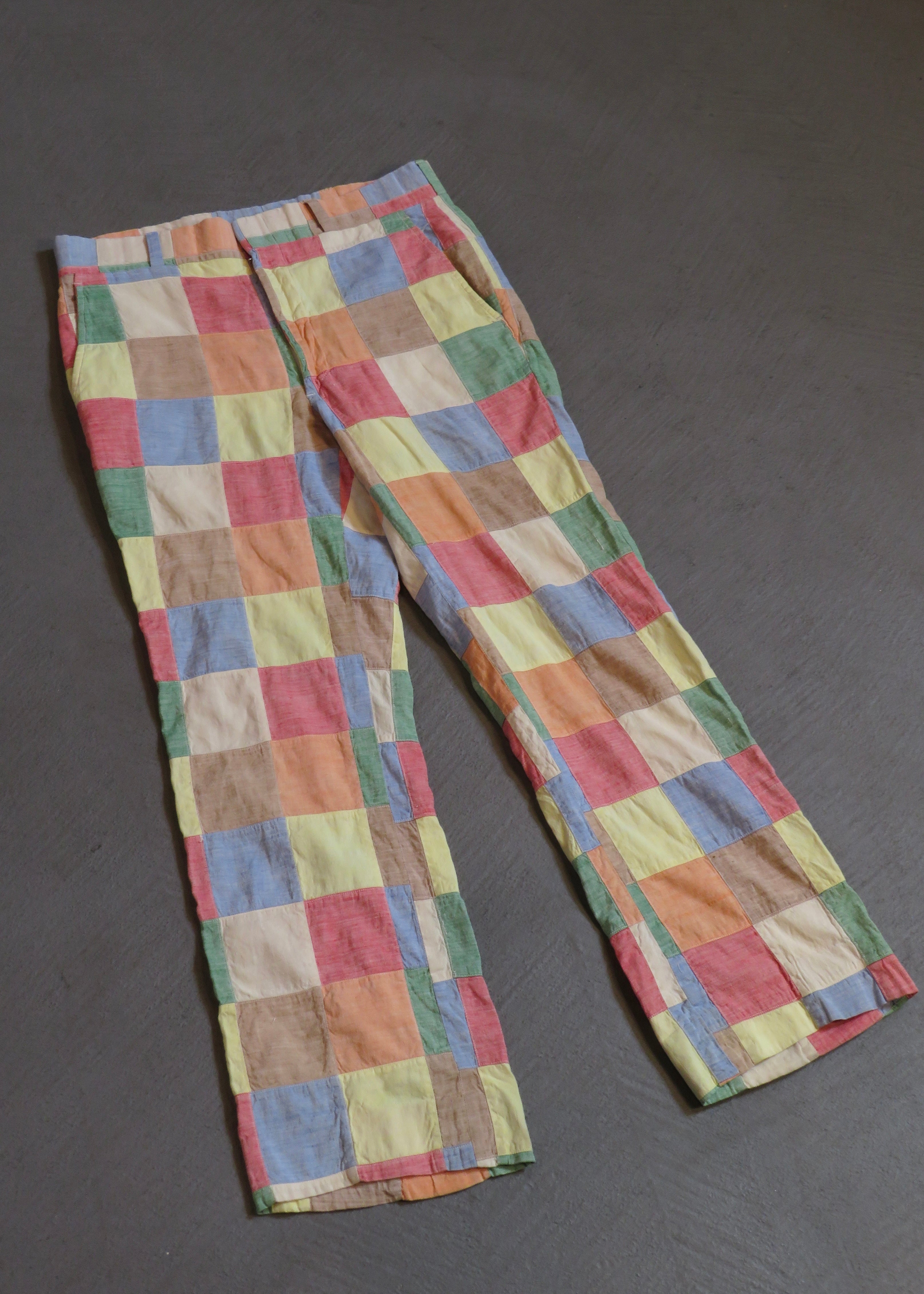 1970s Madras Patchwork Trousers | 33"x28"