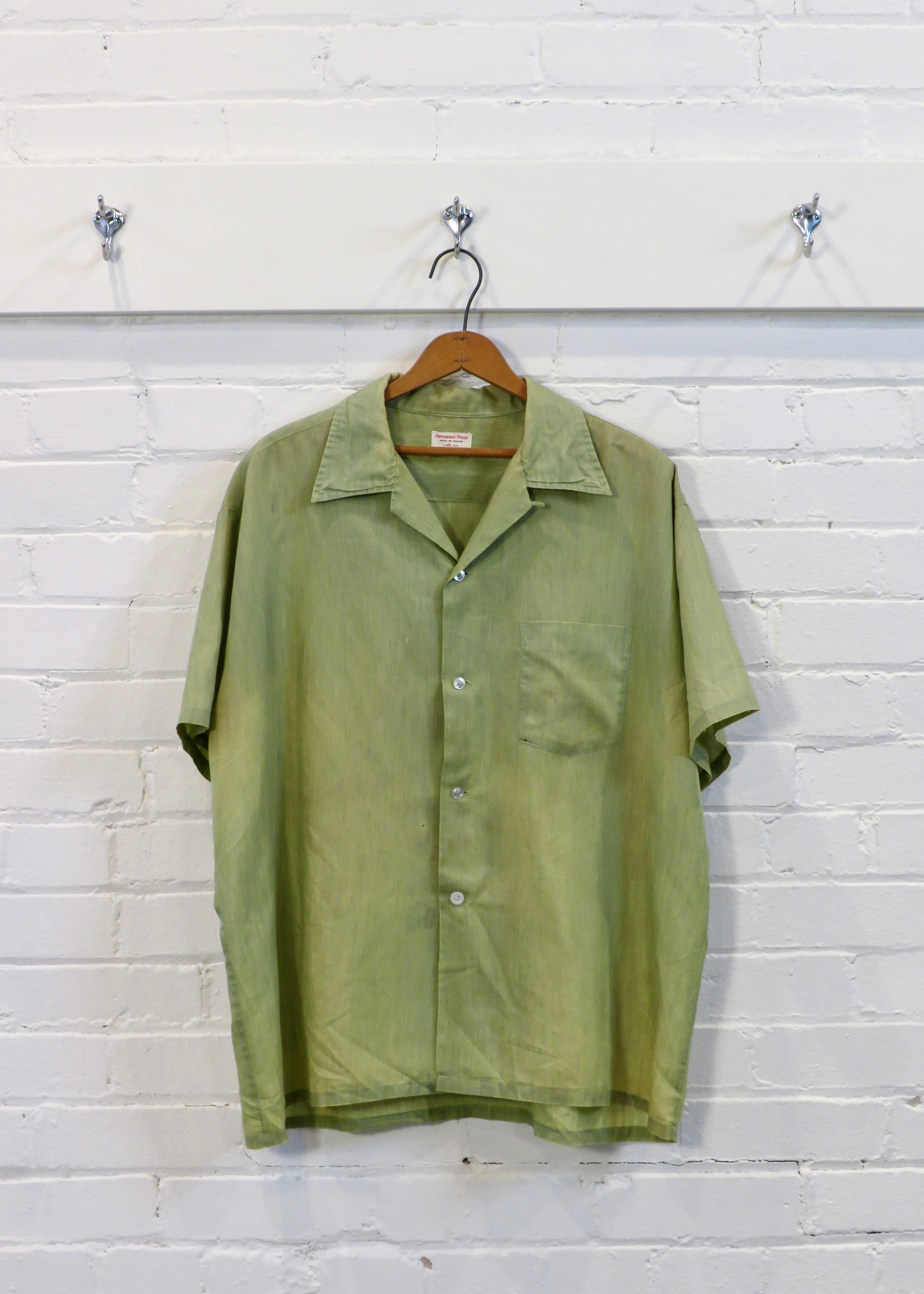 1960s Pea Green Camp Collar Shirt
